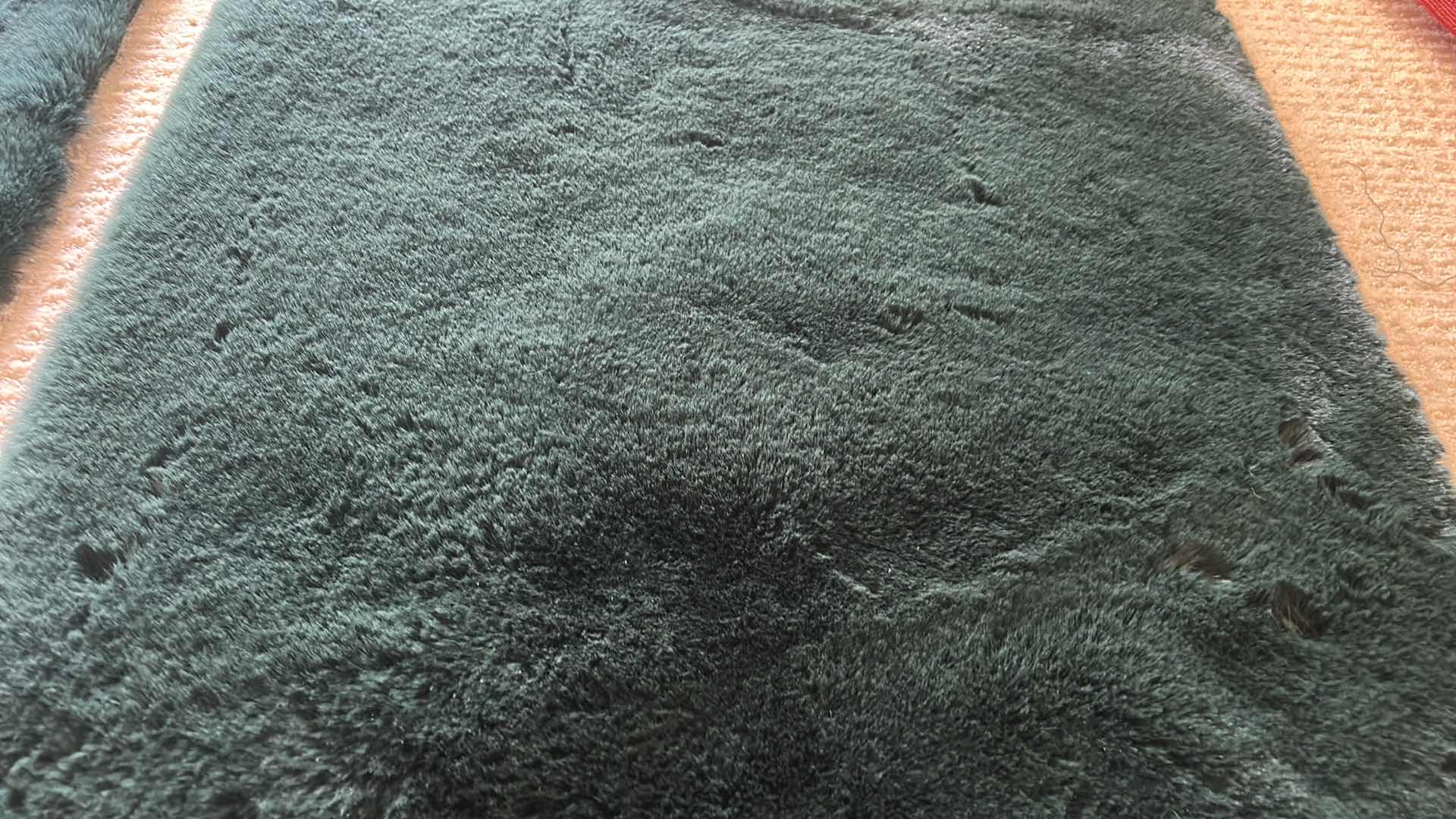 Photo 1 of 2-NEW LUXE FOREST GREEN FAUX FUR RUGS 24“ X 60“