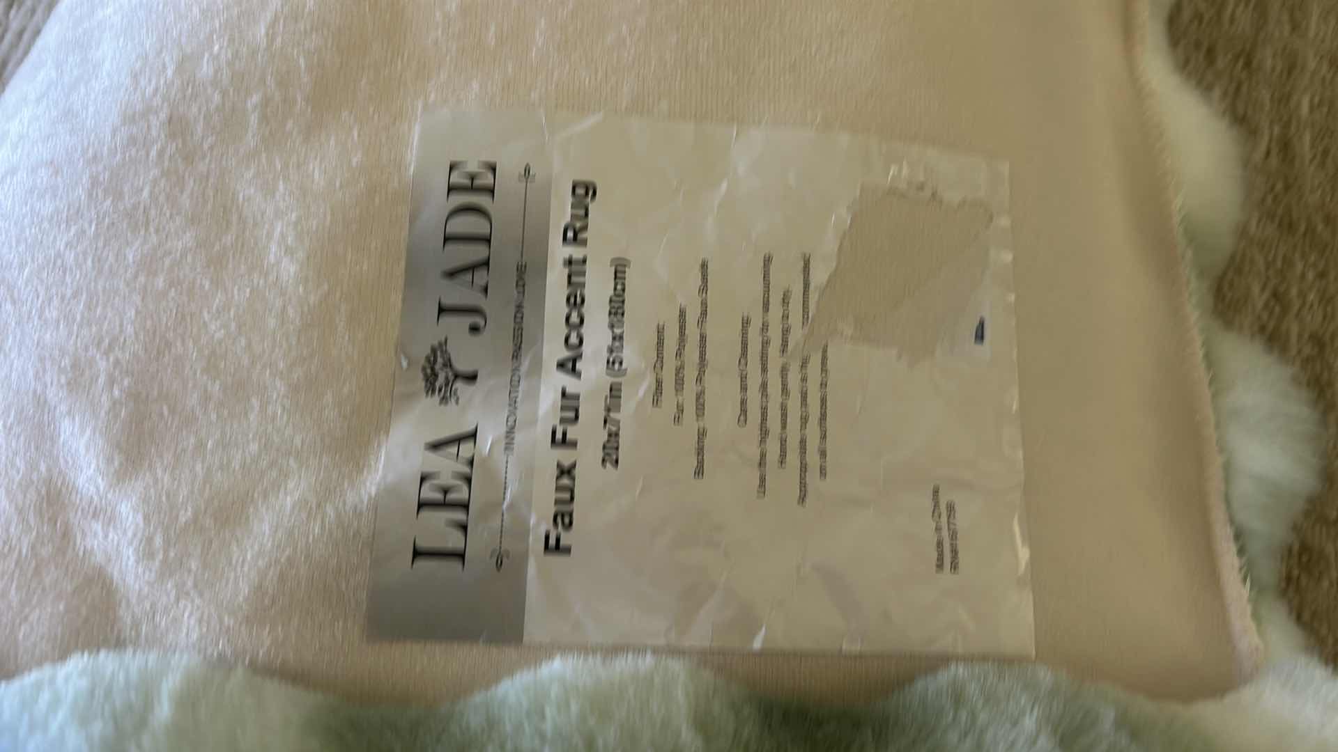 Photo 1 of TWO NEW LEA JADE FAUX FUR ACCENT RUGS