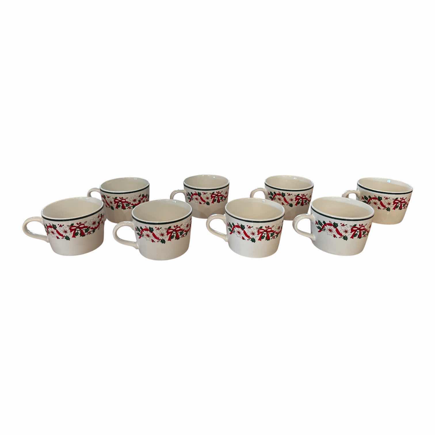 Photo 1 of (8)PCS VINTAGE RANMARU HOLLY TEA CUPS H2.5”