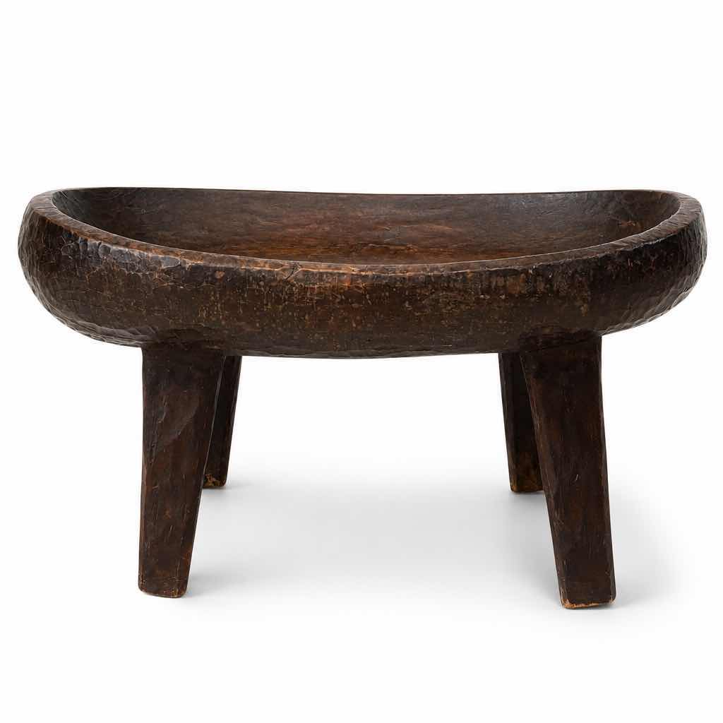 Photo 1 of AFRICAN FIPA WOODEN TRAY SCULPTURE CARVED FROM A SINGLE PIECE OF WOOD 48” X 20” X H19” $860