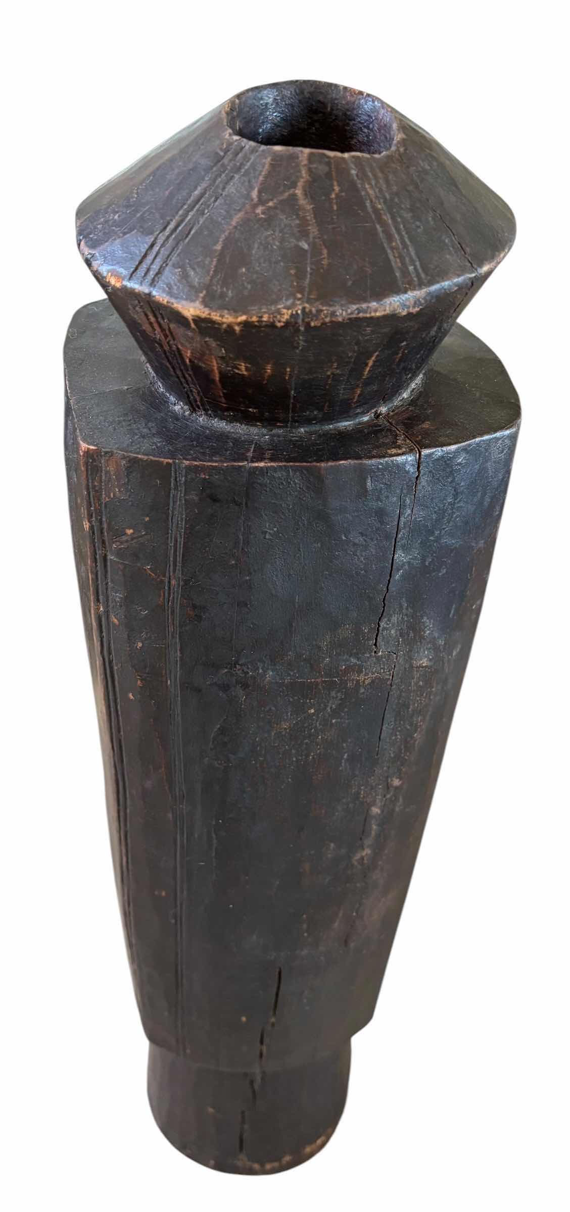 Photo 1 of HAND CARVED AFRICAN WOODEN SCULPTURE H27”