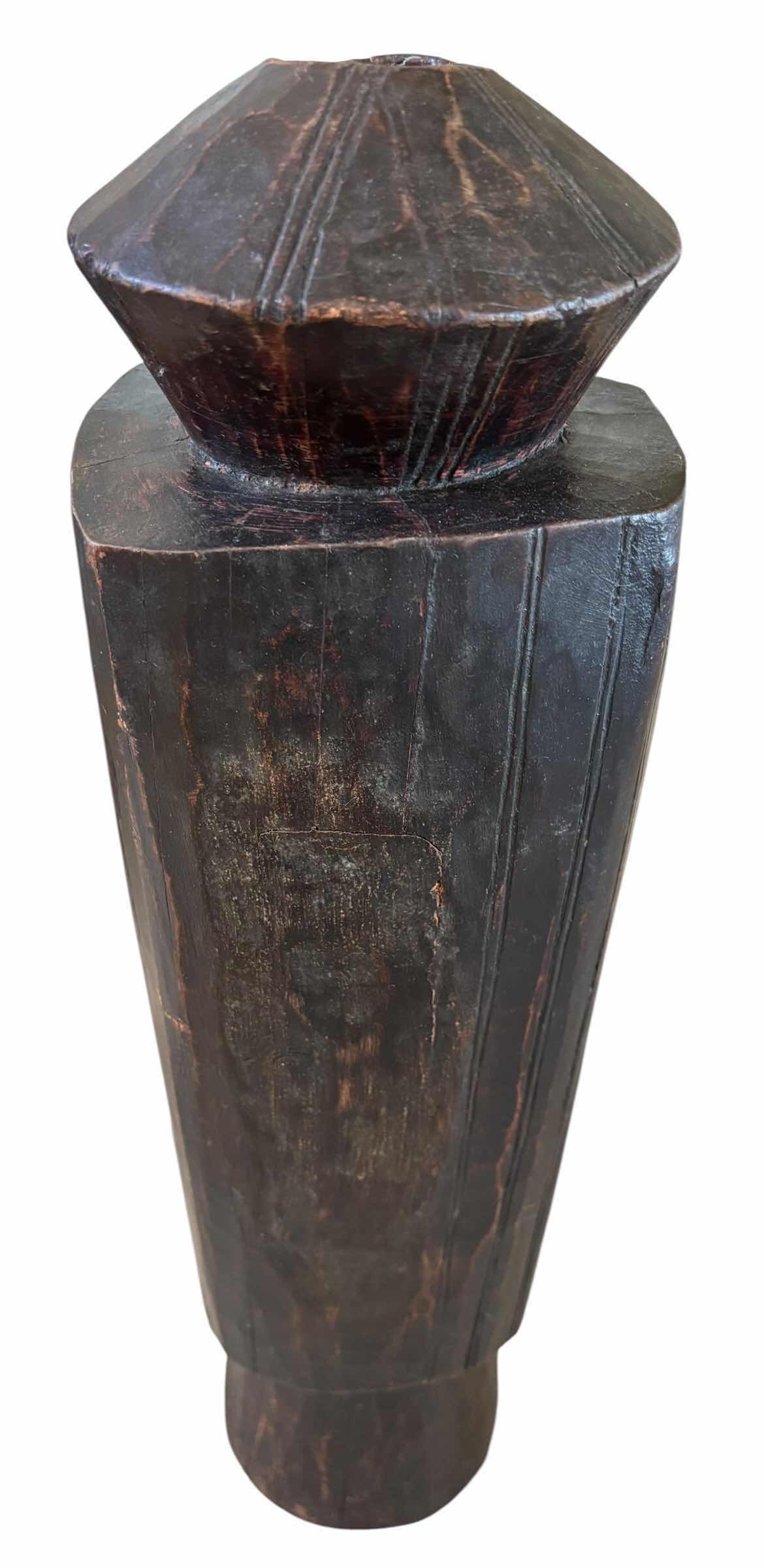 Photo 1 of HAND CARVED AFRICAN WOODEN SCULPTURE H27”