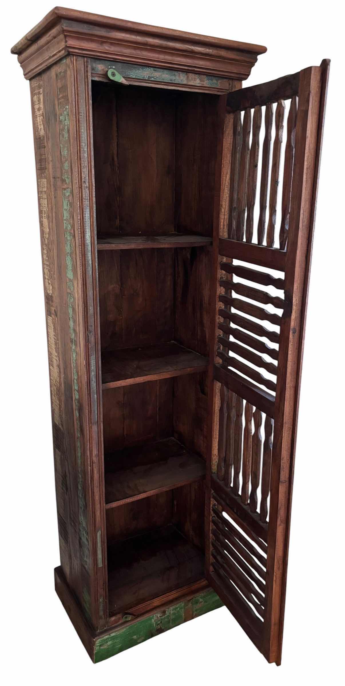 Photo 1 of RUSTIC CHIMNEY CABINET MADE FROM RECLAIMED WOOD WITH SLATTED DOORS 22” X 14” X H68”