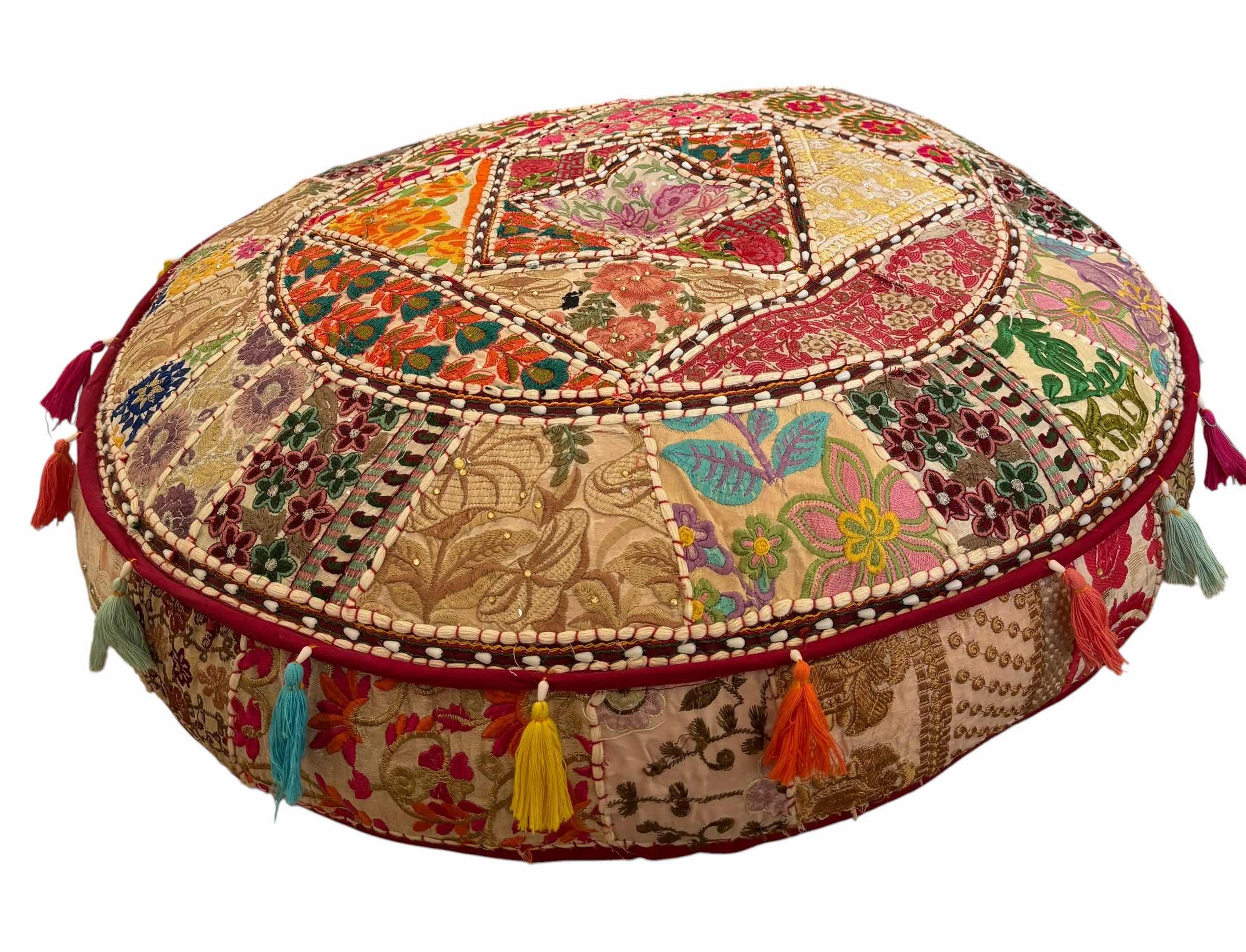 Photo 1 of INDIAN PATCHWORK FLOOR PILLOW D30”