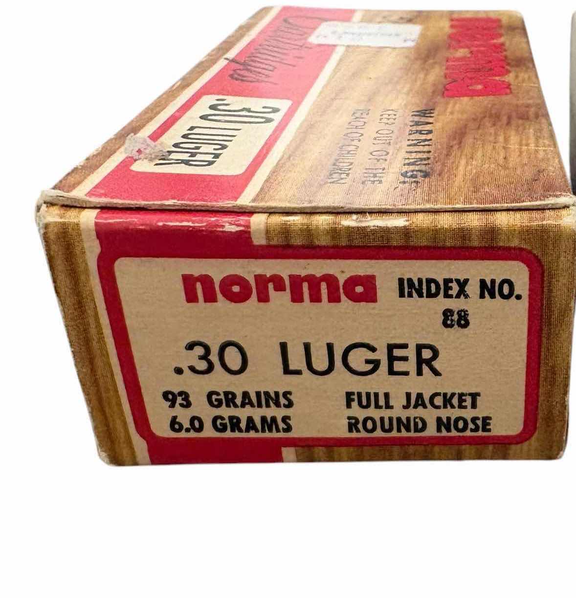 Photo 1 of (2)PCS NORMA & WINCHESTER .30 LUGER AMMUNITION