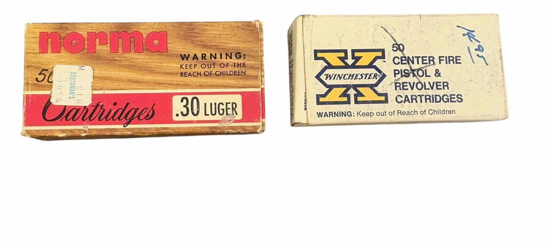 Photo 1 of (2)PCS NORMA & WINCHESTER .30 LUGER AMMUNITION