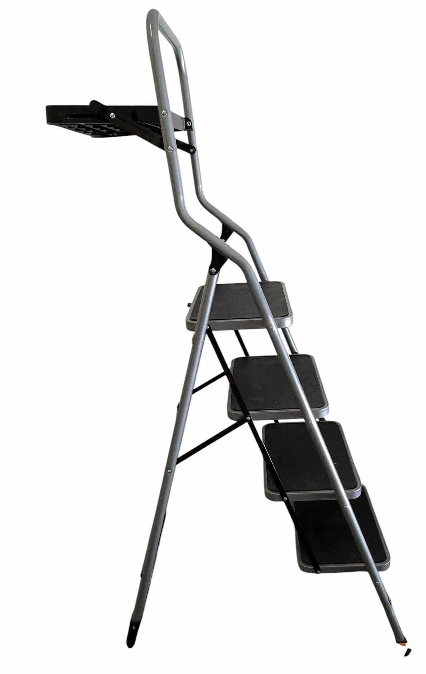 Photo 1 of FOLDING METAL STEP STOOL WITH NON-SLIP STEPS & PAINT TRY H62”