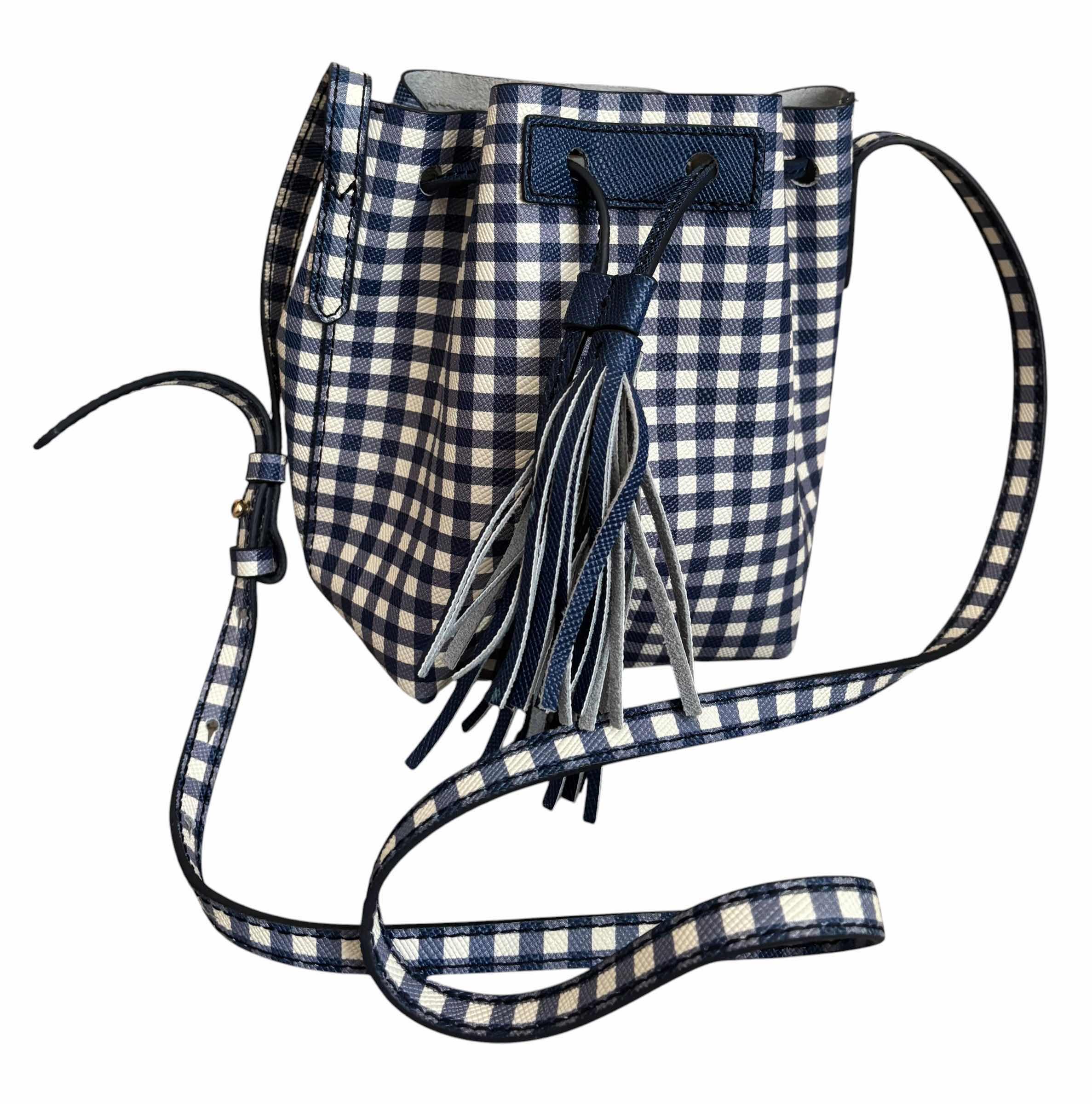 Photo 1 of J CREW GINGHAM PRINT BUCKET BAG