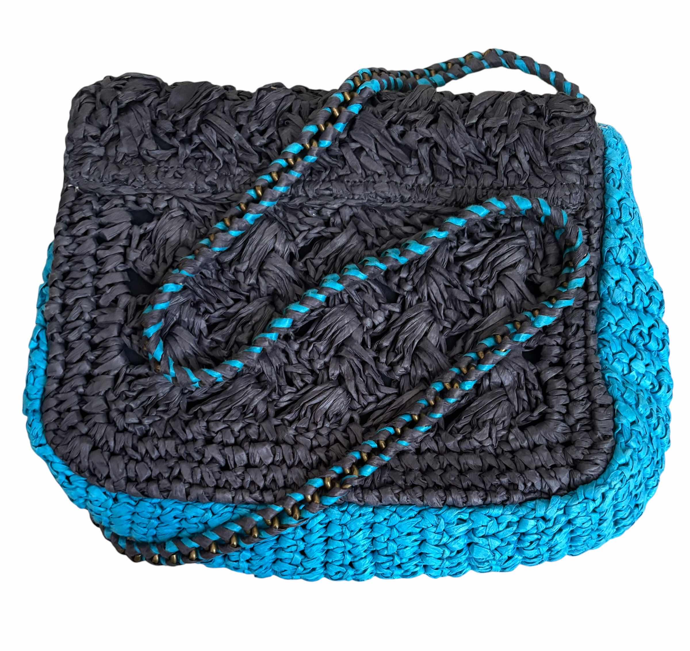 Photo 1 of J CREW COLORBLOCKED RAFFIA BAG $79