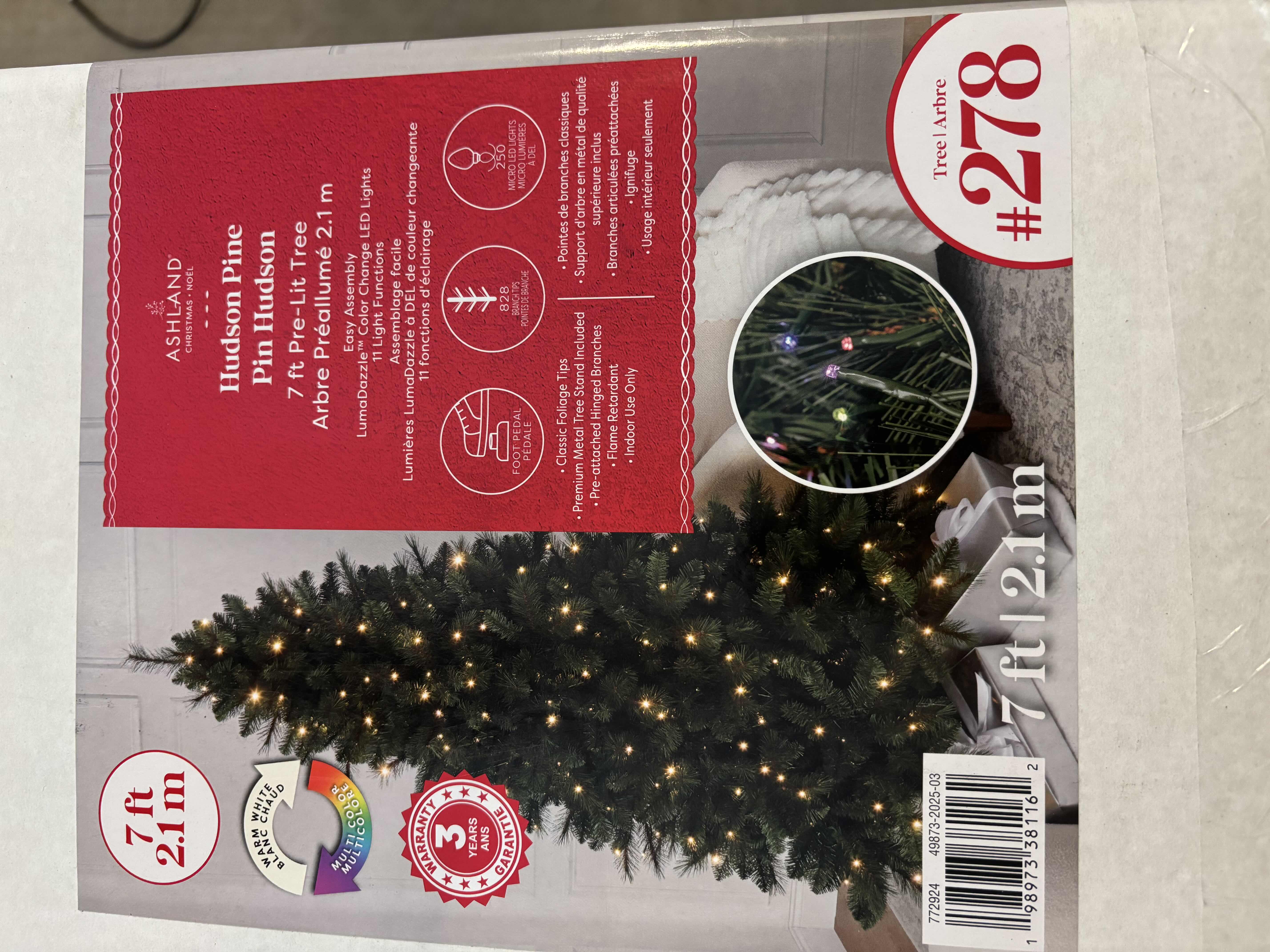 Photo 1 of NIB ASHLAND HUDSON PINE 7’ PRELIT CHRISTMAS TREE $360