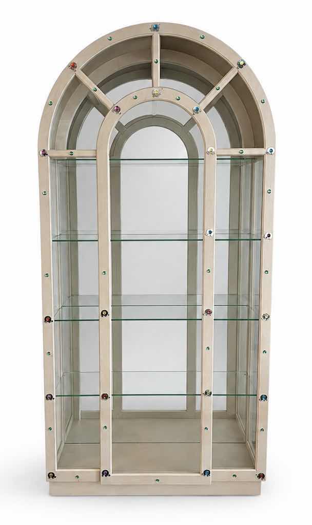 Photo 1 of POSTMODERN LIGHTED ARCHED CURIO DISPLAY CABINET BY PHILIP REINISCH 40“ x 14”x H82“