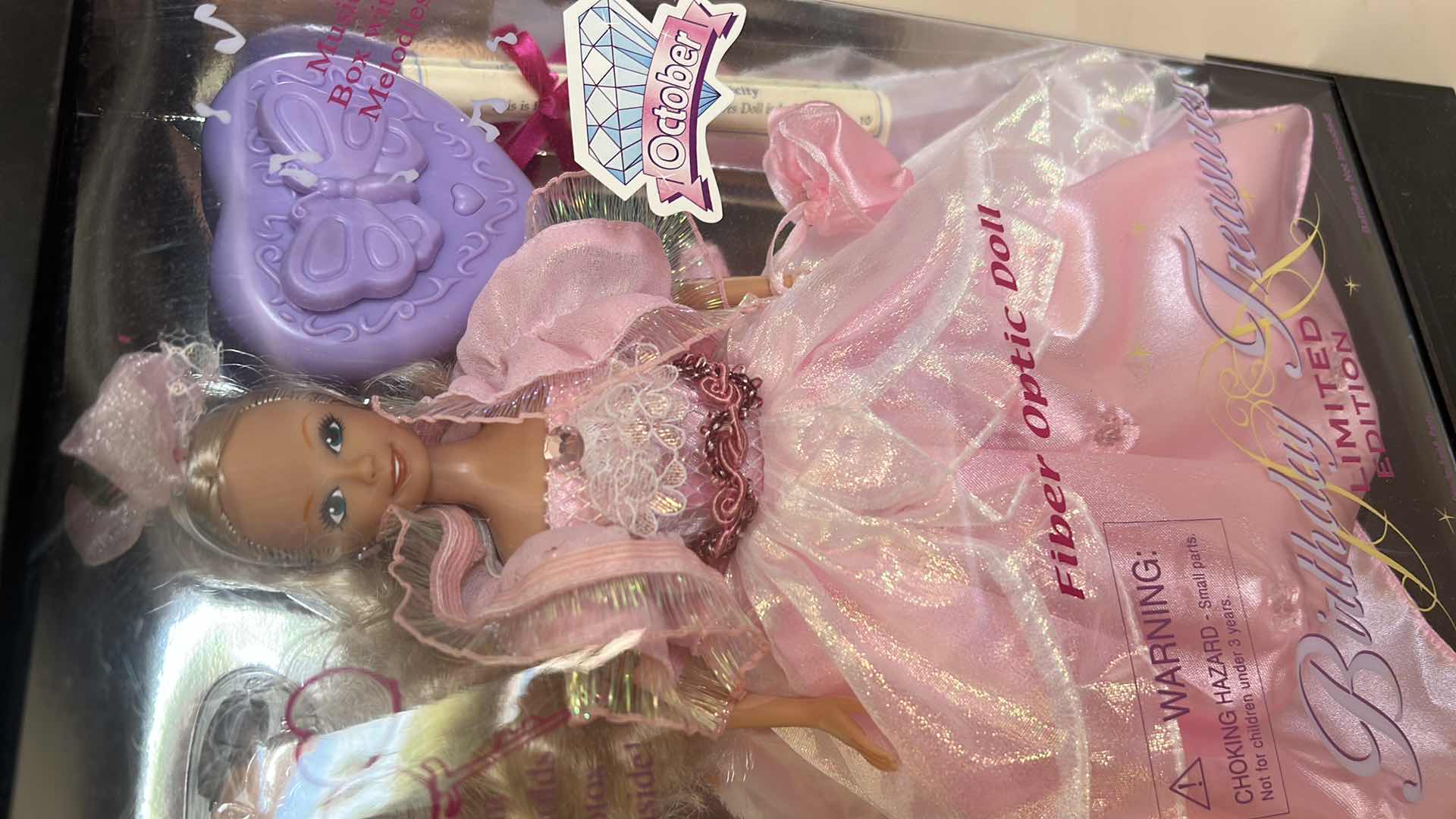 Photo 1 of NIB - VINTAGE FASHION CORNER BIRTHDAY TREASURES OCTOBER LIMITED EDITION DOLL FIBER OPTIC BY LUCKY IND.