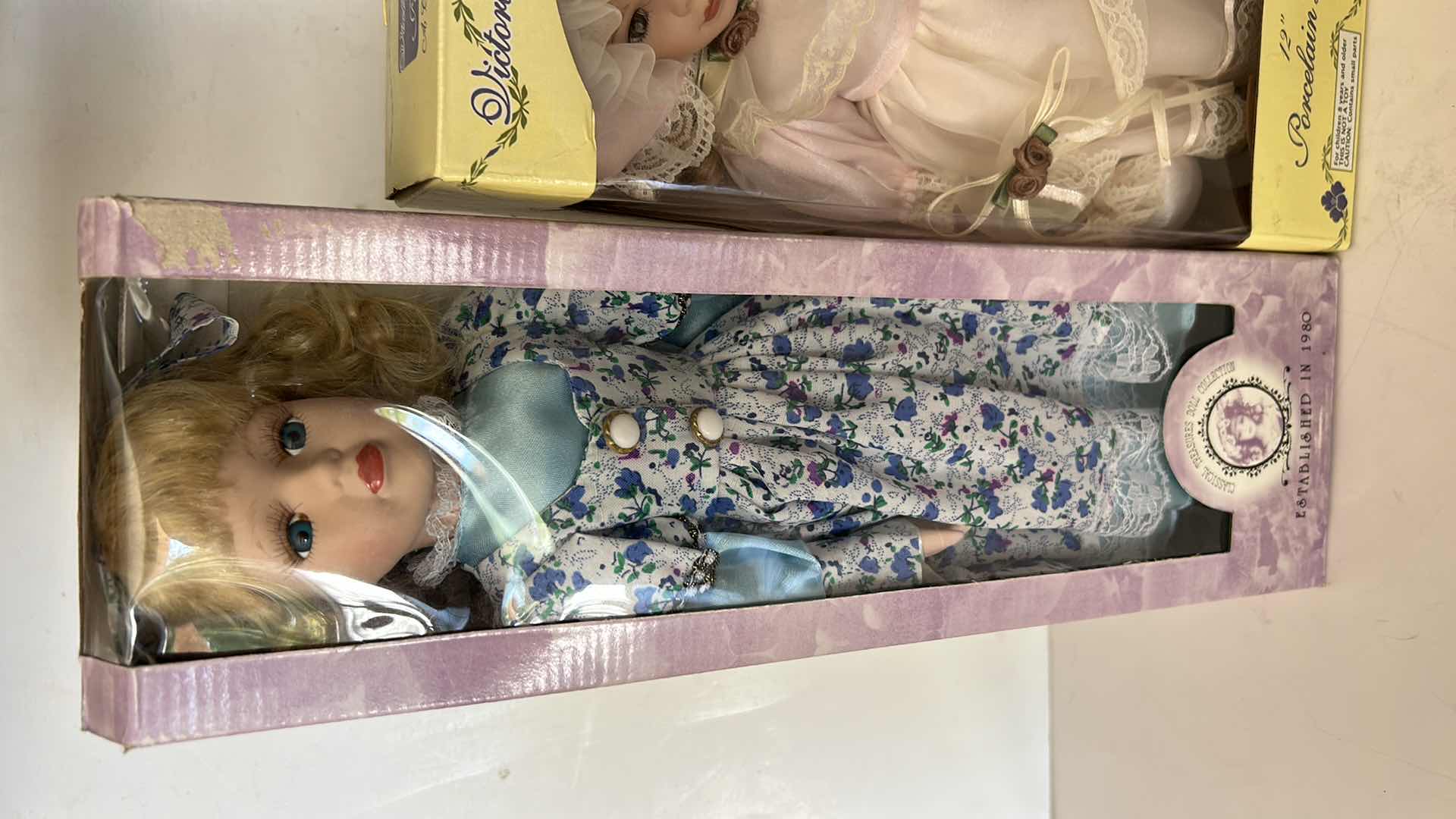 Photo 1 of 2- NIB VINTAGE MID-1990S GENUINE PORCELAIN COLLECTIBLE DOLLS