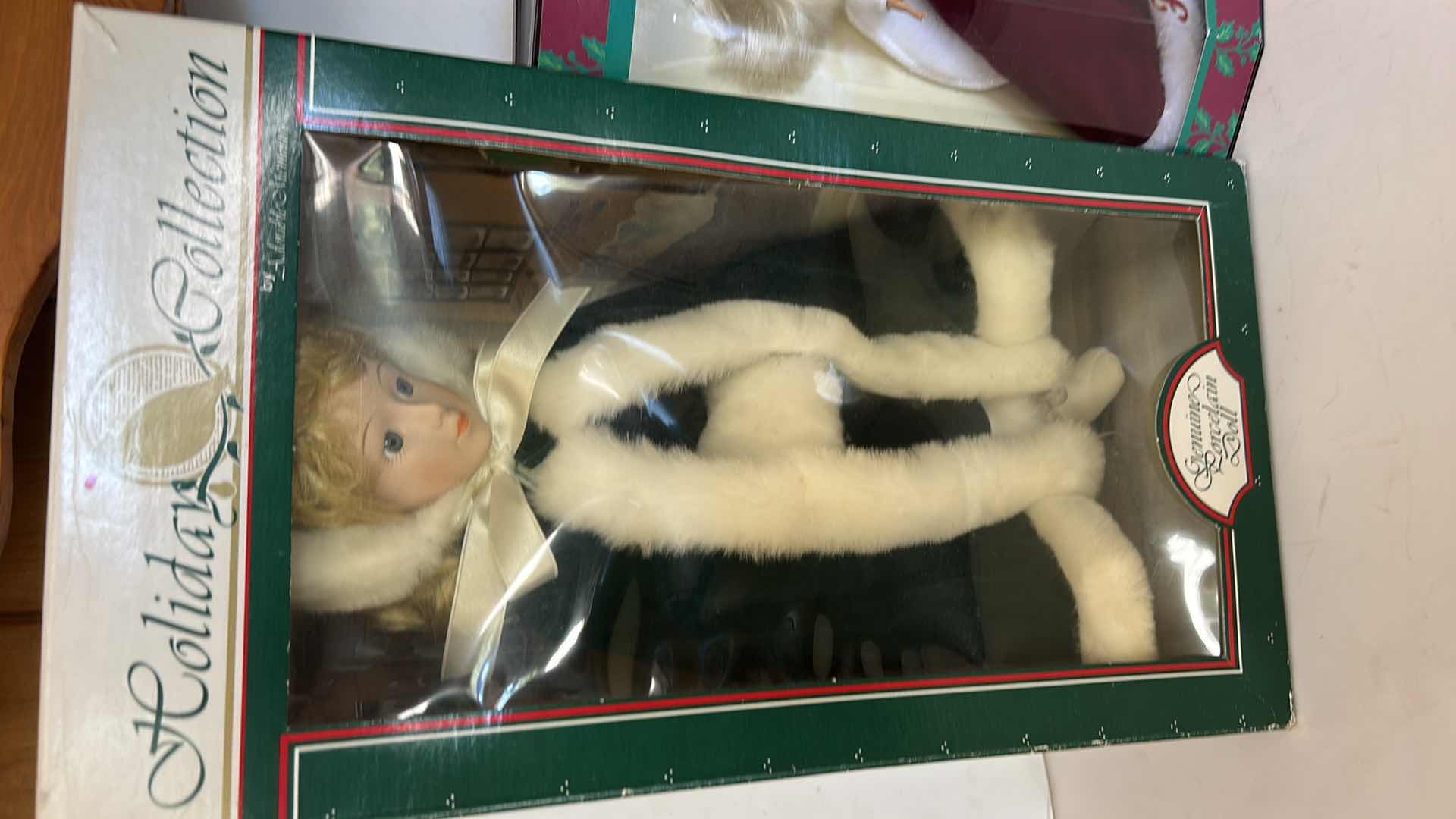 Photo 1 of 2 NIB - ADORABLE MEMORIES PORCELAIN DOLL & HOLIDAY MAGIC FASHION DOLL