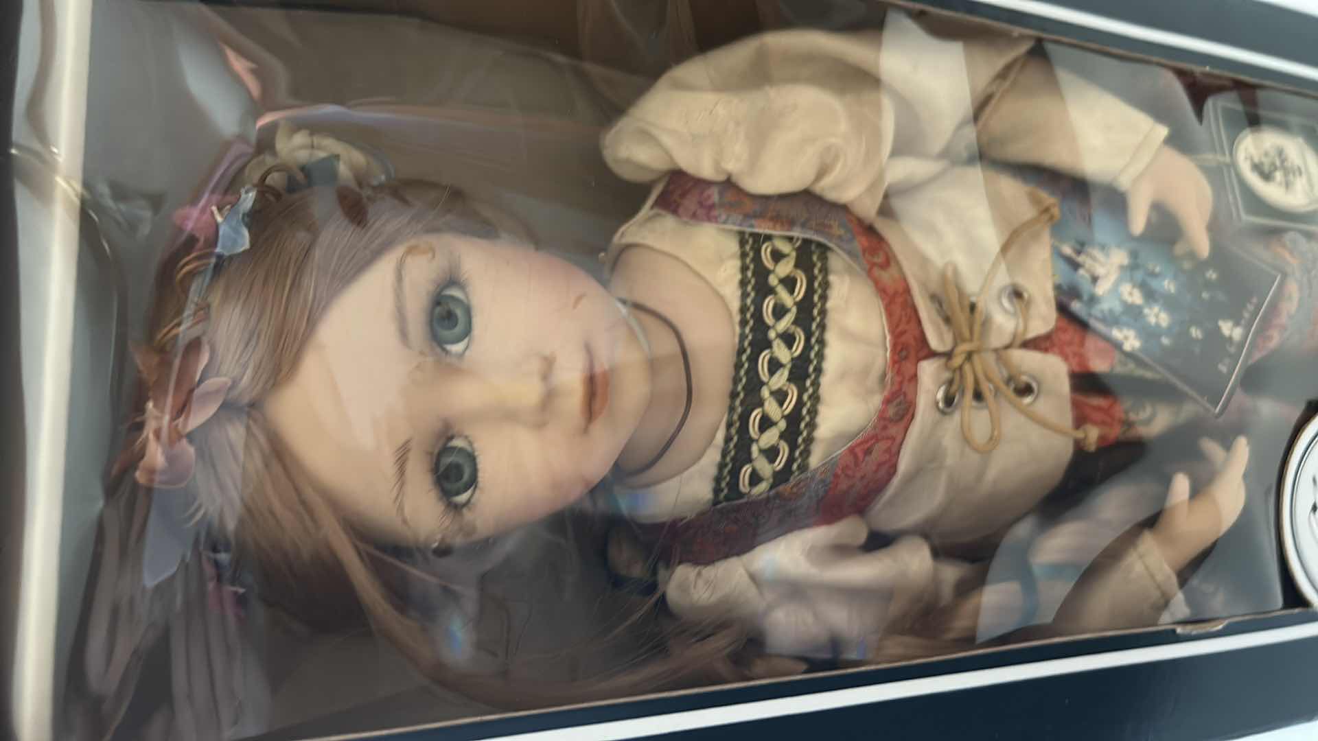 Photo 1 of NIB VINTAGE GEPPEDDO FAIRY TALE SERIES RAPUNZEL 16” PORCELAIN DOLL.
