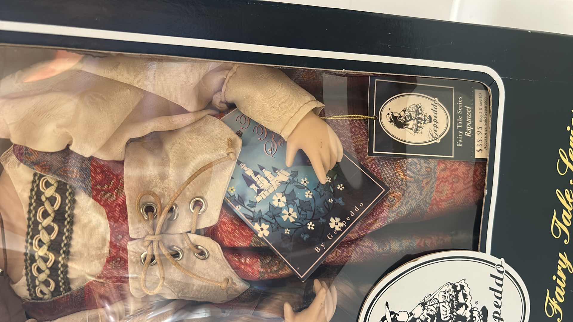 Photo 1 of NIB VINTAGE GEPPEDDO FAIRY TALE SERIES RAPUNZEL 16” PORCELAIN DOLL.