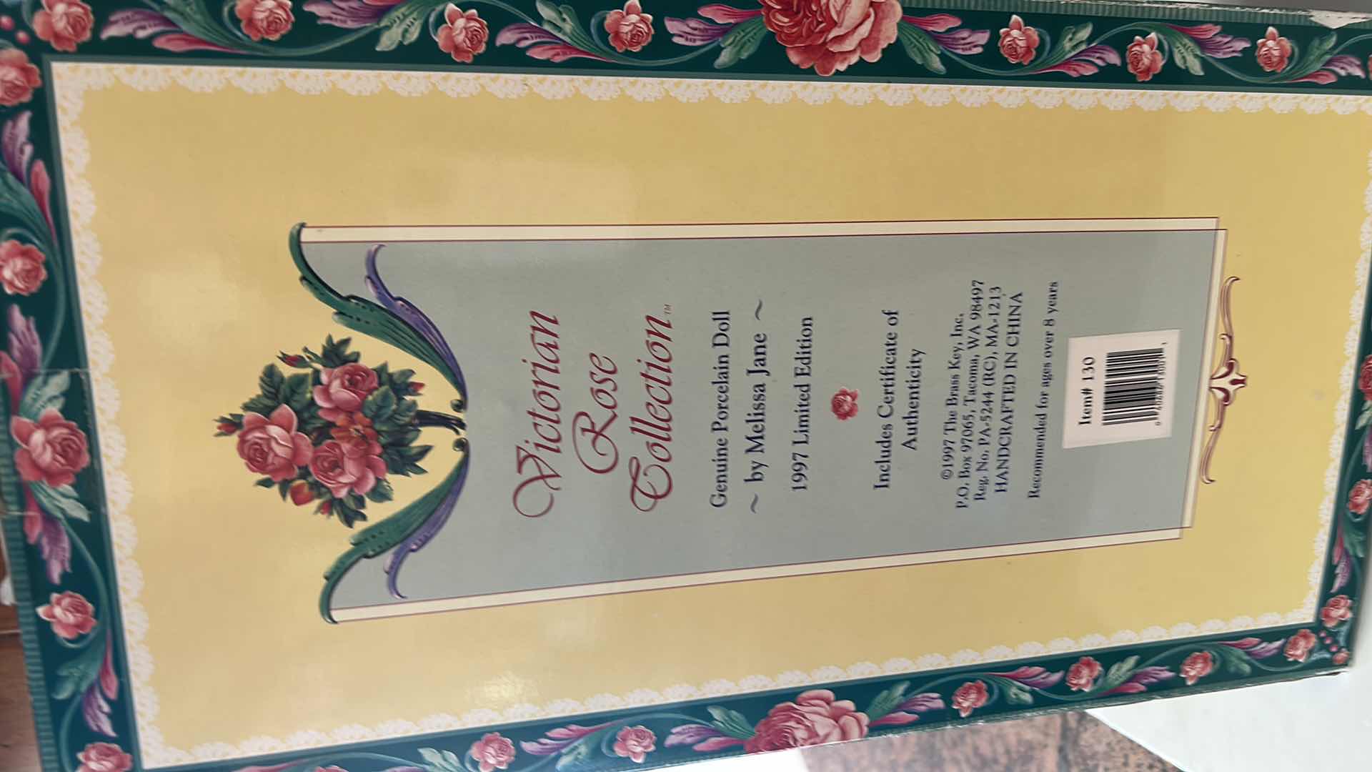 Photo 1 of 2 NIB DOLLS - VINTAGE BRASS KEY "VICTORIAN ROSE COLLECTION" STRAWBERRY DOLL & PURPLE DOLL