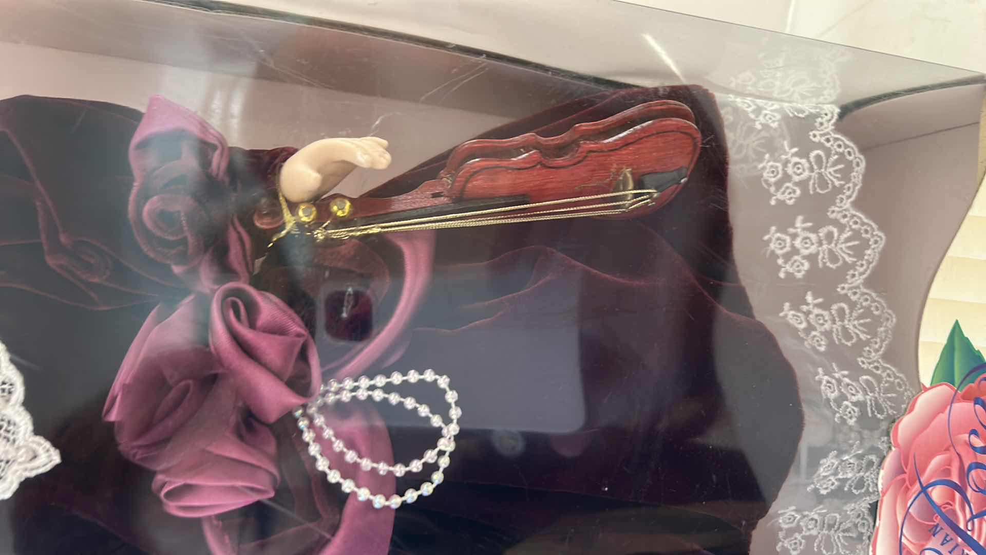 Photo 1 of NIB VINTAGE 1990S BRASS KEY "SPECIAL VICTORIAN ROSE COLLECTION" 16” PORCELAIN DOLL W VIOLIN