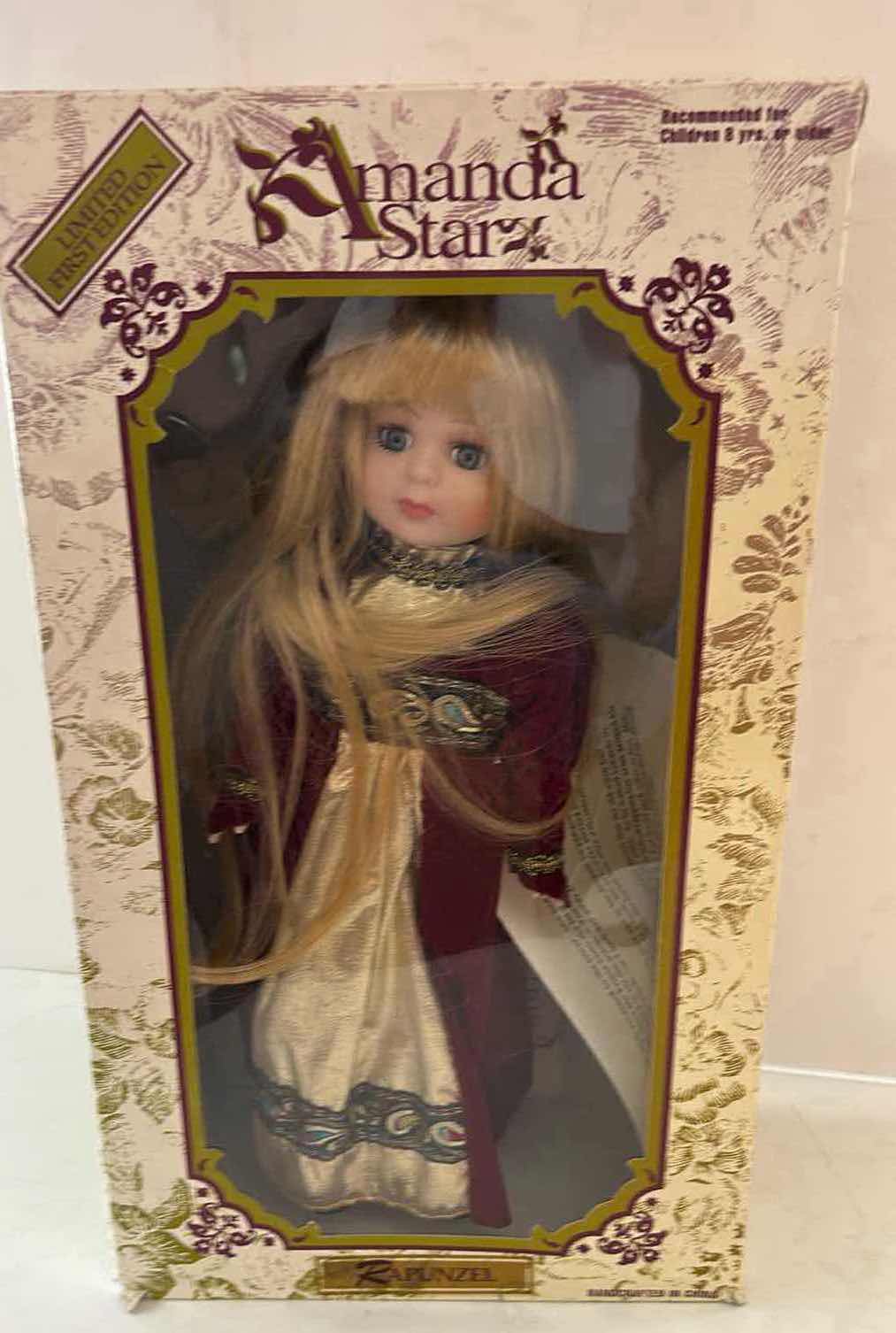 Photo 1 of NIB VINTAGE 1990S AMANDA STAR "RAPUNZEL" LIMITED FIRST EDITION PORCELAIN DOLL