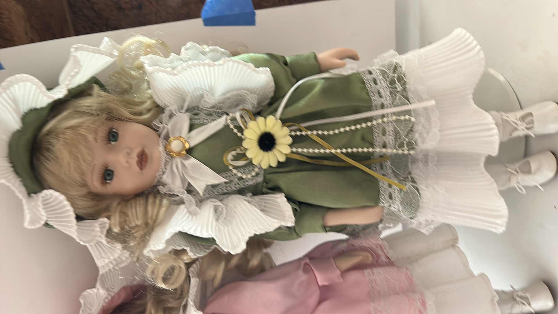 Photo 1 of 2-VINTAGE COLLECTIBLE VICTORIAN STYLE BISQUE PORCELAIN DOLLS