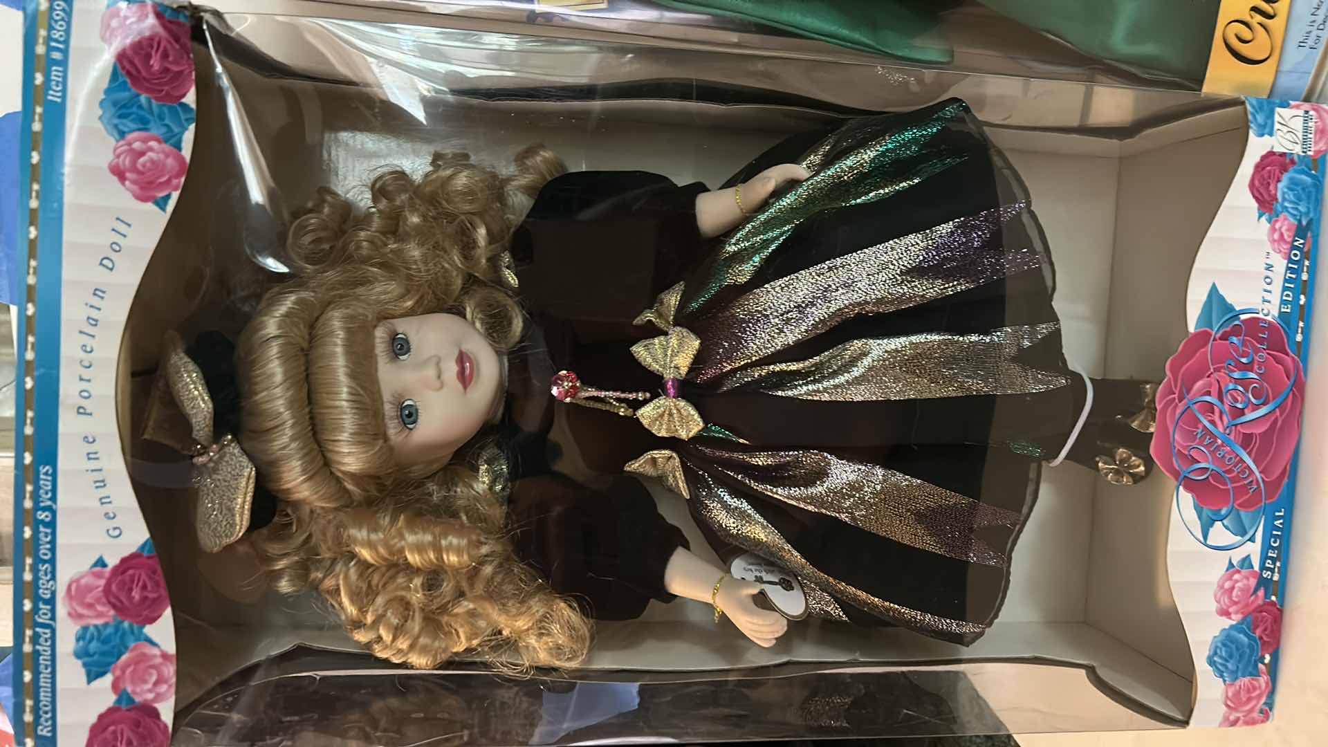 Photo 1 of 2 NIB DOLLS - SPECIAL EDITION PORCELAIN DOLL" FROM THE ROSE COLLECTION & BRASS KEY "CULTURED KEEPSAKES" IRELAND PORCELAIN DOLL