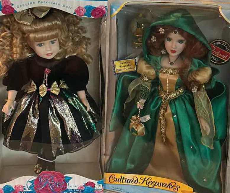 Photo 1 of 2 NIB DOLLS - SPECIAL EDITION PORCELAIN DOLL" FROM THE ROSE COLLECTION & BRASS KEY "CULTURED KEEPSAKES" IRELAND PORCELAIN DOLL