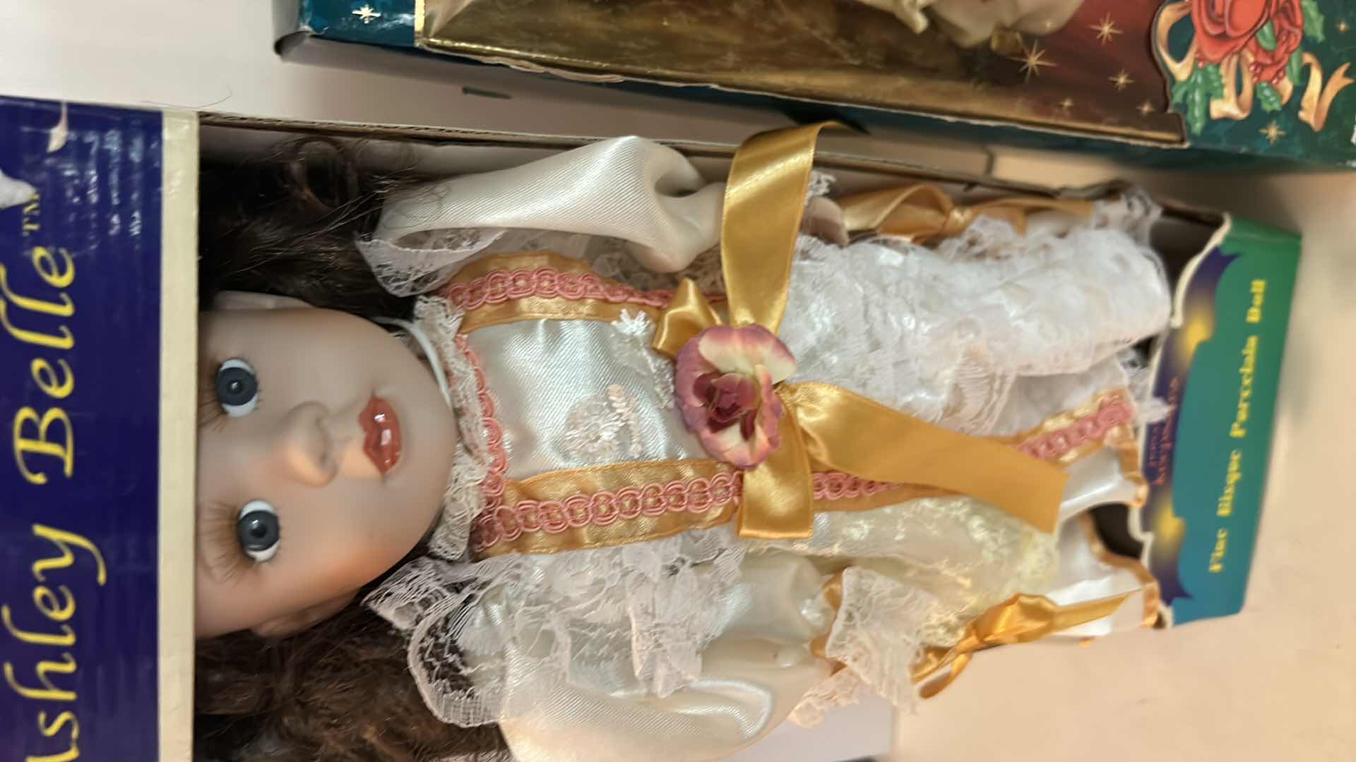 Photo 1 of 2 NIB DOLLS - ASHLEY BELLE "PORCELAIN KEEPSAKES" & MATTEL "WINTER DREAMS BELLE" DISNEY BARBIE DOLL