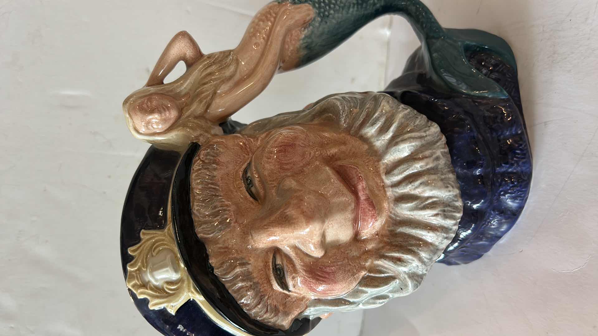 Photo 1 of ROYAL DOULTON "OLD SALT" TOBY JUG WITH MERMAID HANDLE H7.5”