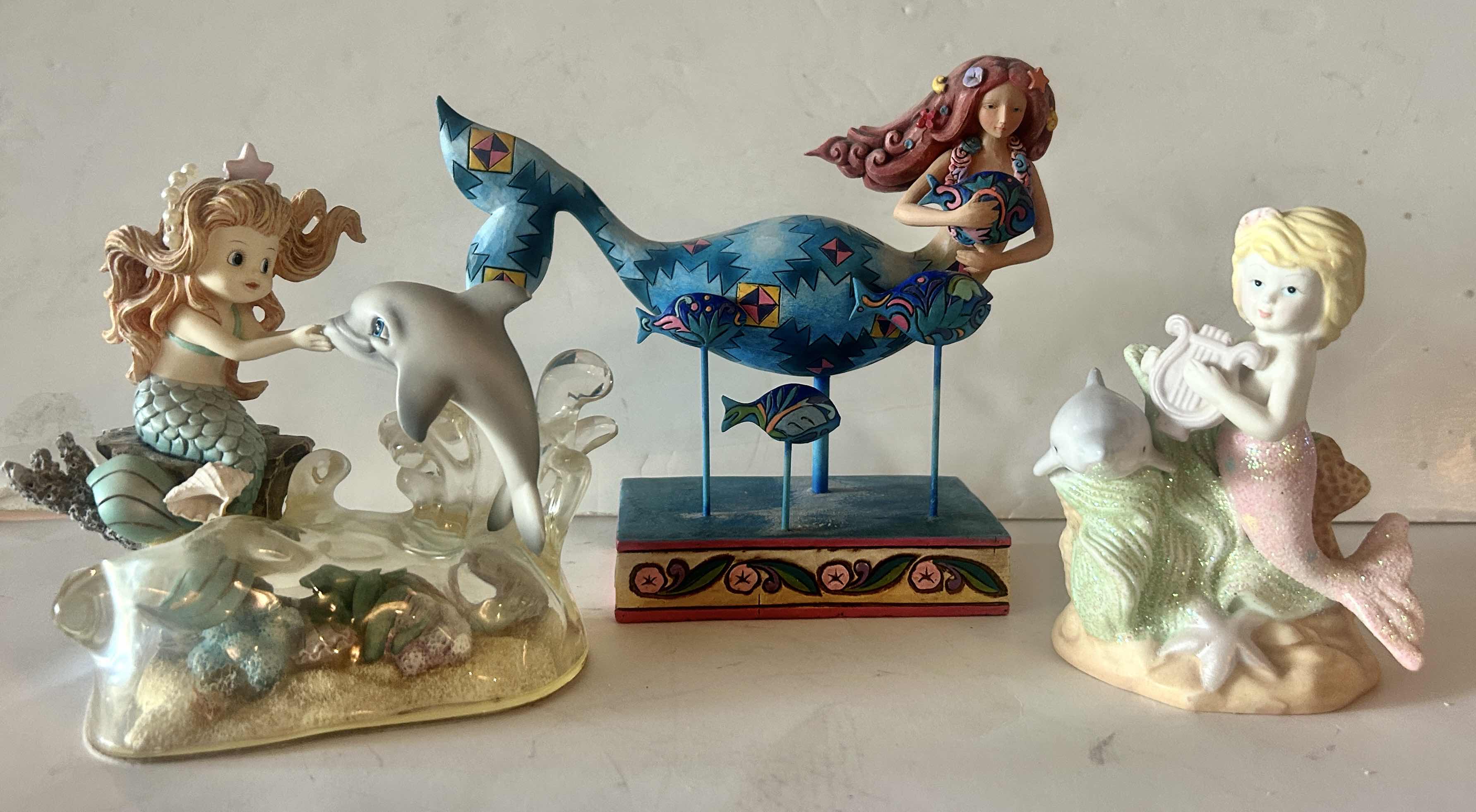 Photo 1 of 3 PC MERMAID DECOR - JIM SHORE & NUMBERED UNDER THE SEA FIGURINES
