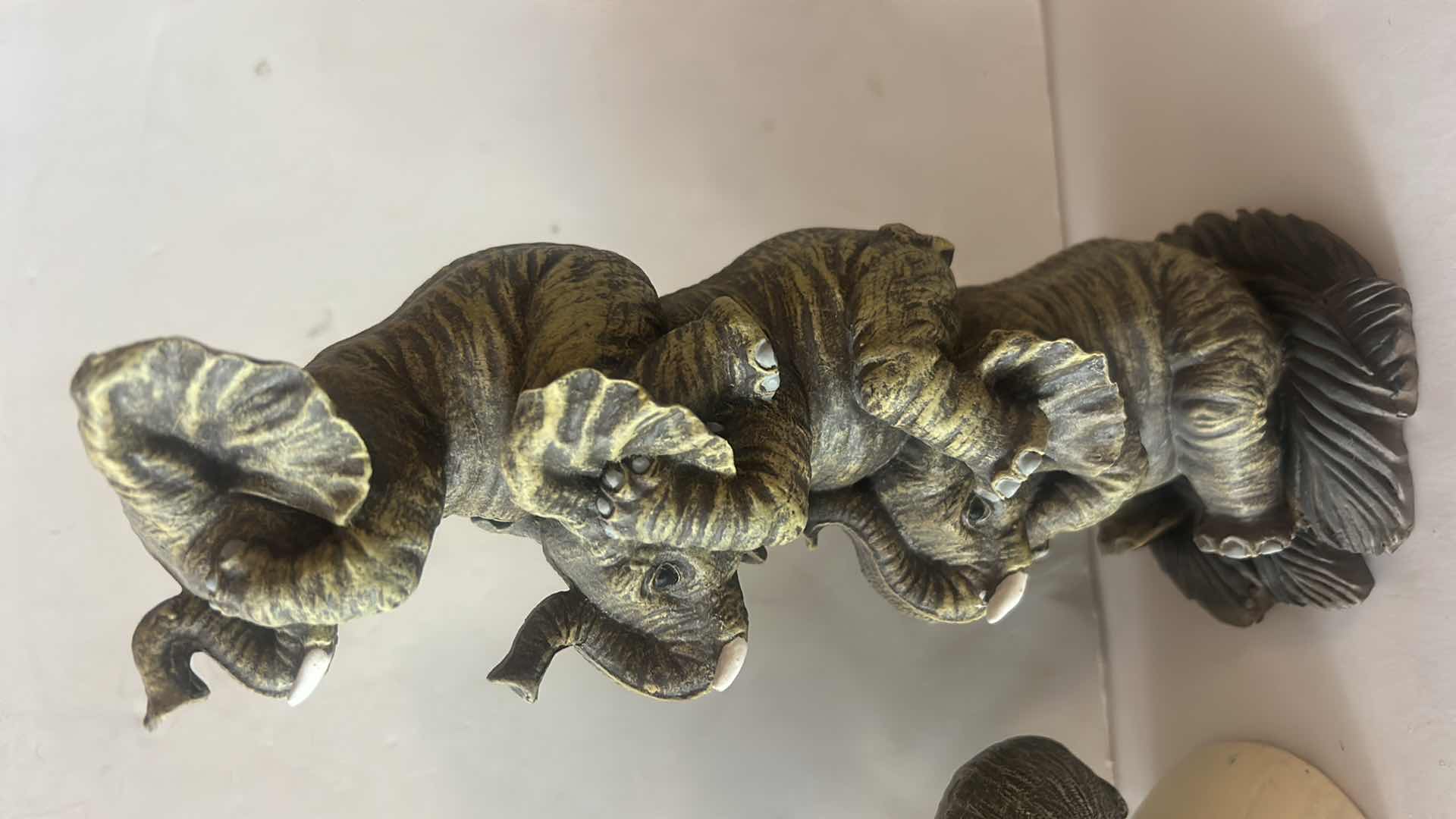 Photo 1 of 2 RESIN ELEPHANT FIGURINES H10”