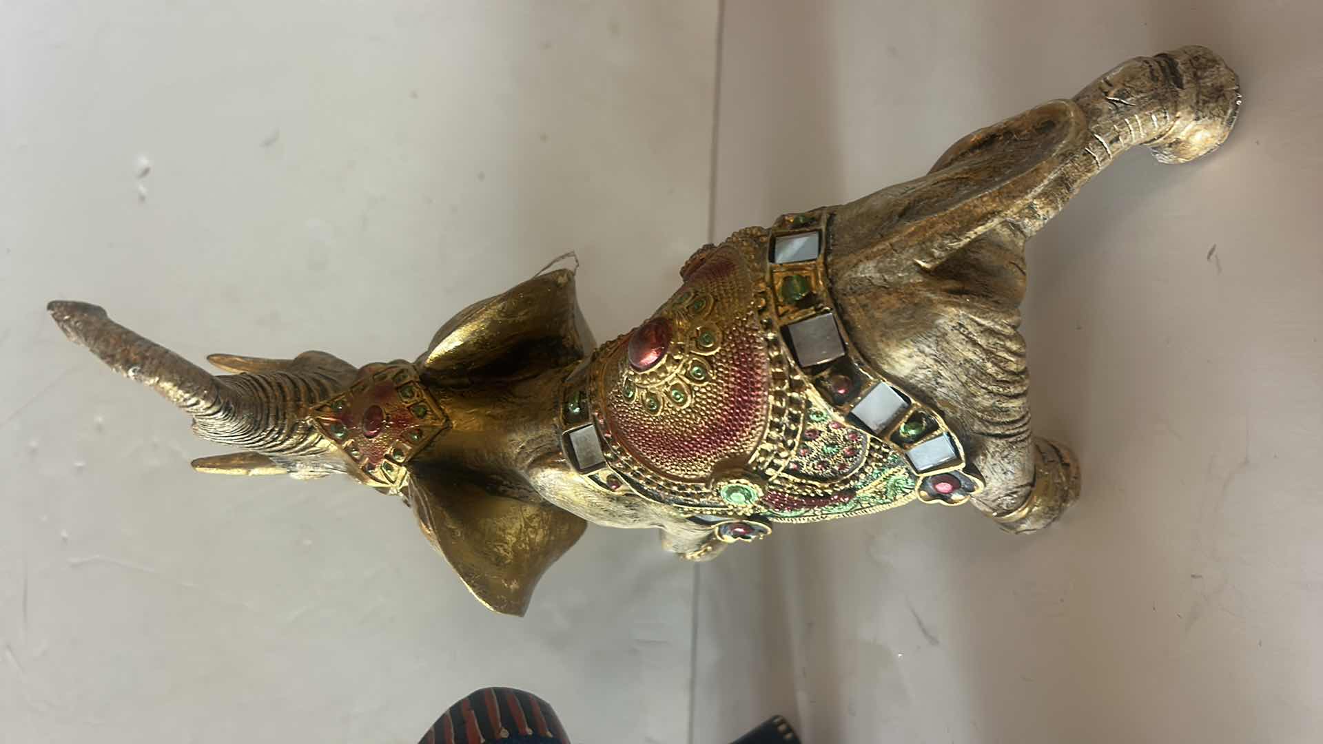 Photo 1 of 3 PC RESIN AND CERAMIC ELEPHANT DECOR TALLEST 10“