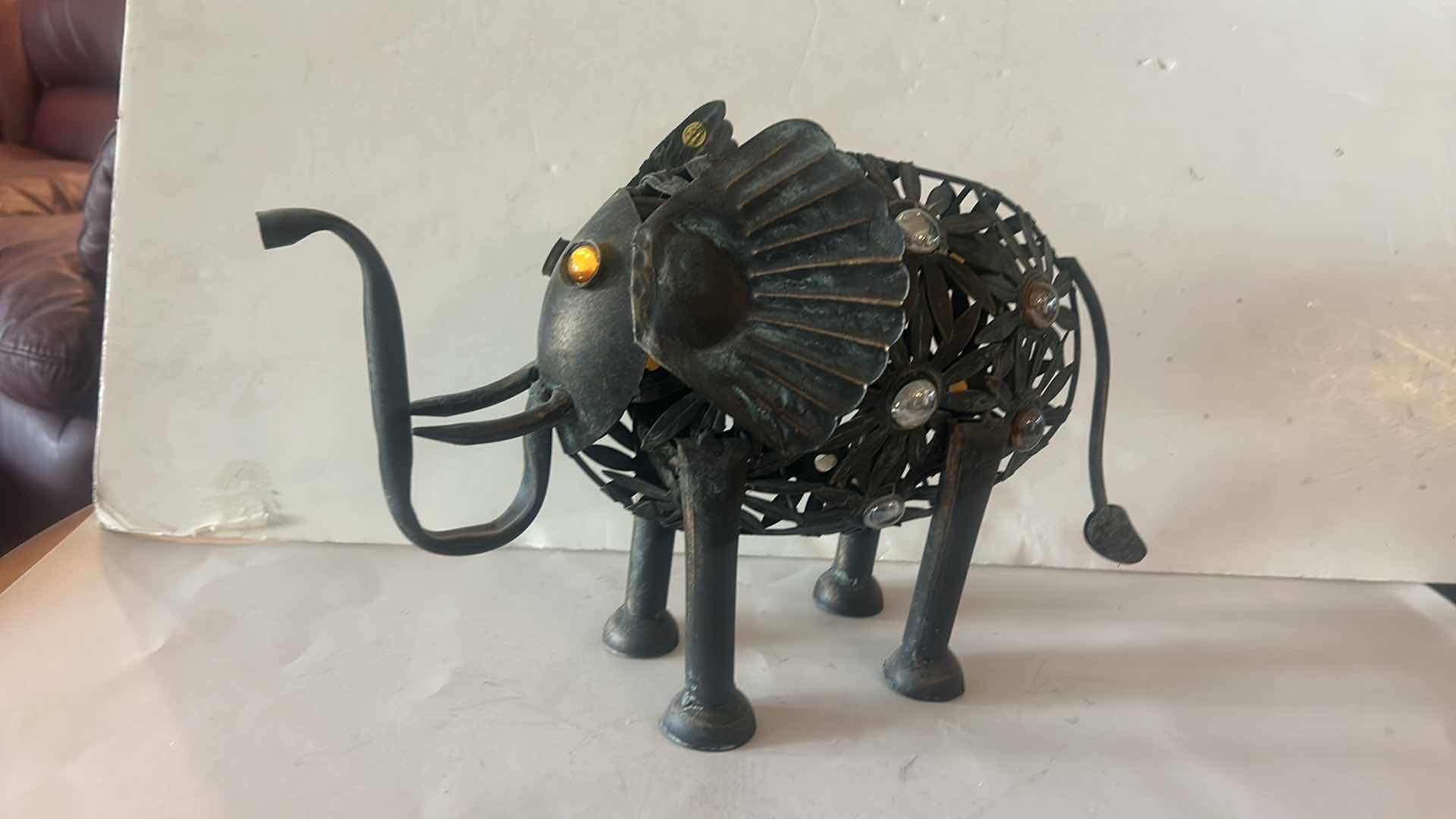 Photo 1 of 2 ELEPHANT FIGURINES (TALLEST H9.5”)