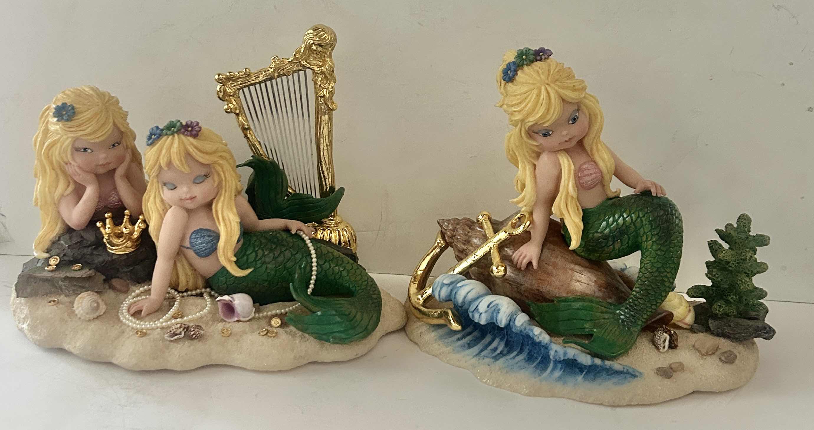 Photo 1 of 2- NUMBERED VINTAGE MYSTICAL MERMAIDS FIGURINES