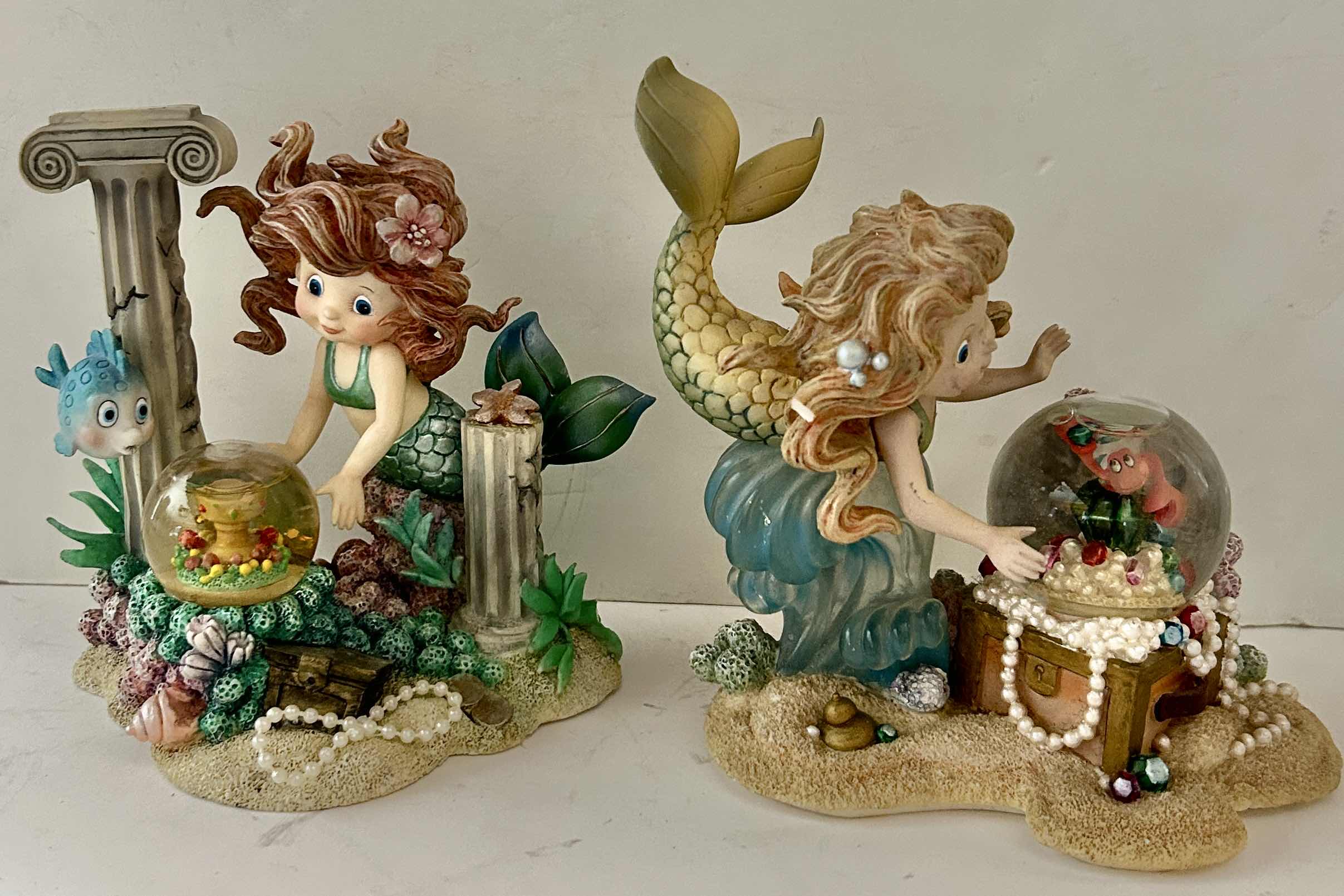 Photo 1 of 2 VINTAGE HAMILTON COLLECTION RAINBOW REEF HAND-PAINTED MERMAID FIGURINES