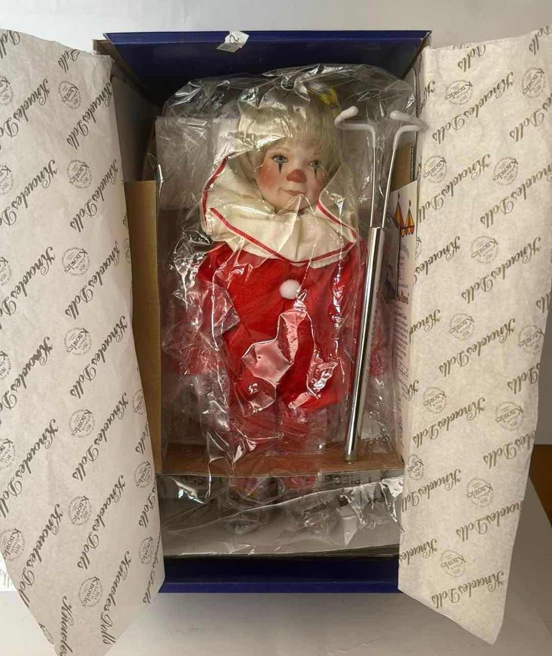 Photo 1 of NIB TOMMY THE CLOWN PORCELAIN DOLL