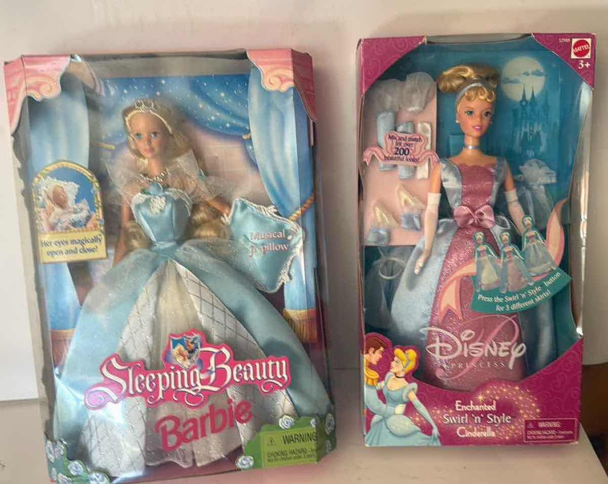 Photo 1 of 2- NIB SLEEPING BEAUTY & CINDERELLA DOLLS