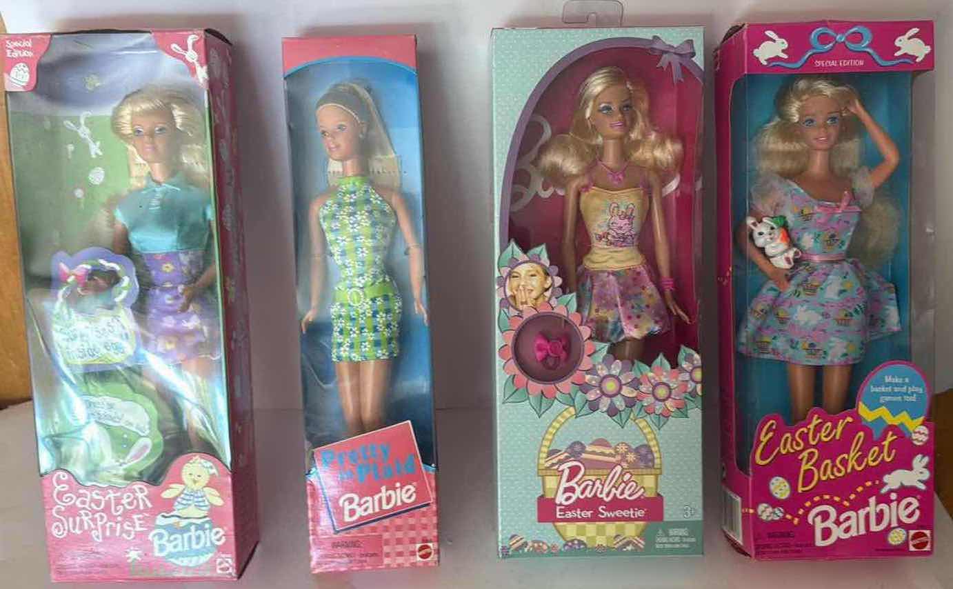 Photo 1 of 4- NIB BARBIE DOLLS EASTER & PLAID