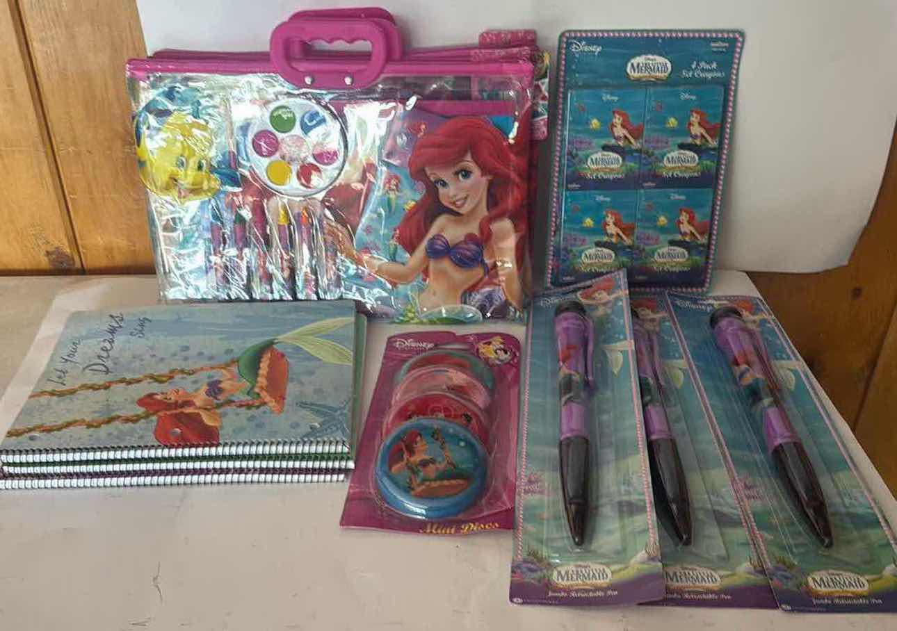 Photo 1 of 11- DISNEY ARIEL PENS/NOTEBOOKS/CRAYONS/BAGS