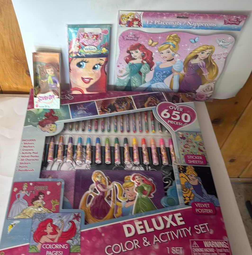 Photo 1 of 4-NIB ARIEL PILLOWCASE/PLACEMATS/ART SET/ SCOOBY DOO DOLL