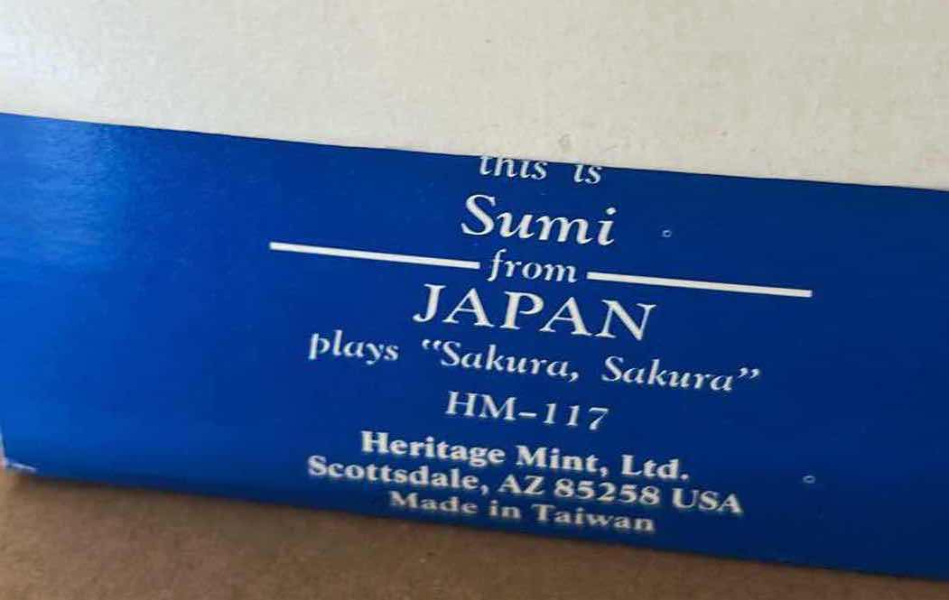 Photo 1 of VINTAGE MUSICAL PORCELAIN DOLL 16" FROM HERITAGE MINT AMERICAN DREAMS " SUMI" FROM JAPAN IN ORIGINAL BOX $35