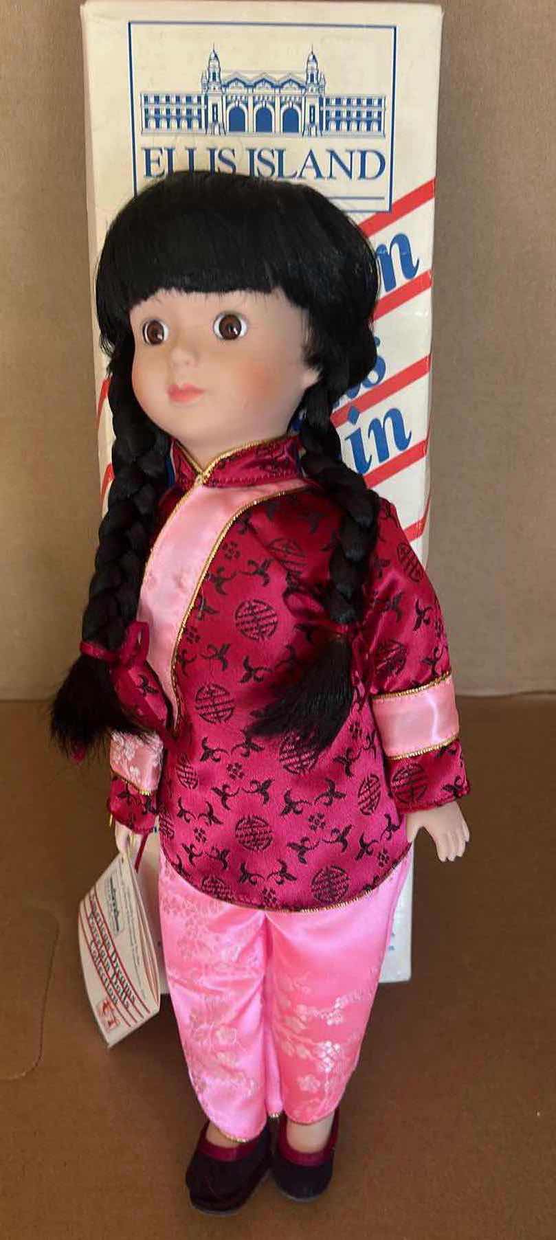 Photo 1 of NIB VINTAGE MUSICAL PORCELAIN DOLL 16" FROM HERITAGE MINT AMERICAN DREAMS " USHI" FROM CHINA IN ORIGINAL BOX