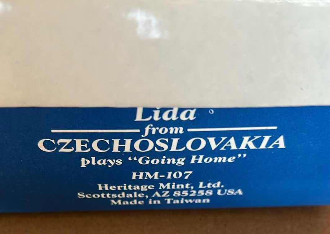 Photo 1 of VINTAGE MUSICAL PORCELAIN DOLL 16" FROM HERITAGE MINT AMERICAN DREAMS " LIDA" FROM CZECHOSLOVAKIA IN ORIGINAL BOX $35