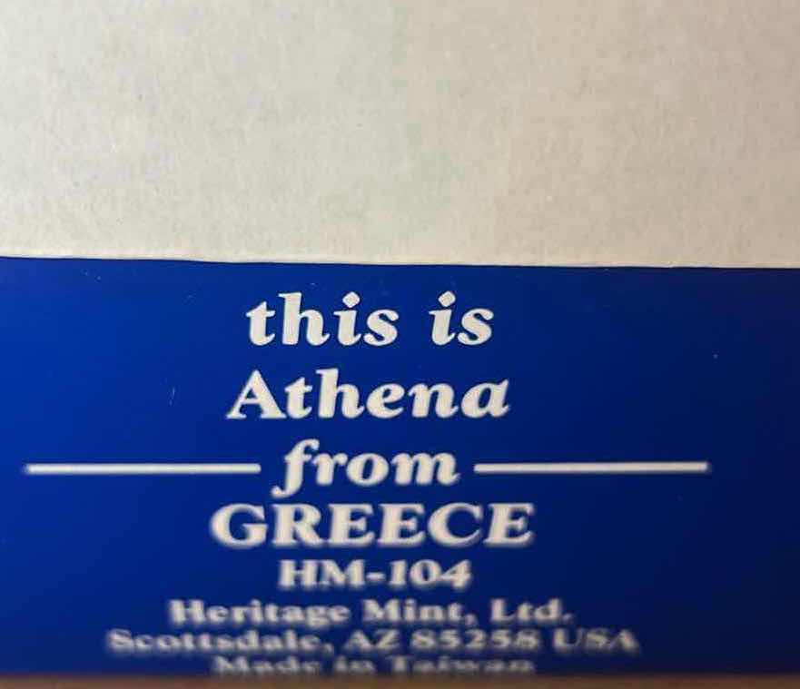Photo 1 of VINTAGE MUSICAL PORCELAIN DOLL 16" FROM HERITAGE MINT AMERICAN DREAMS "ATHENA" FROM GREECE IN ORIGINAL BOX