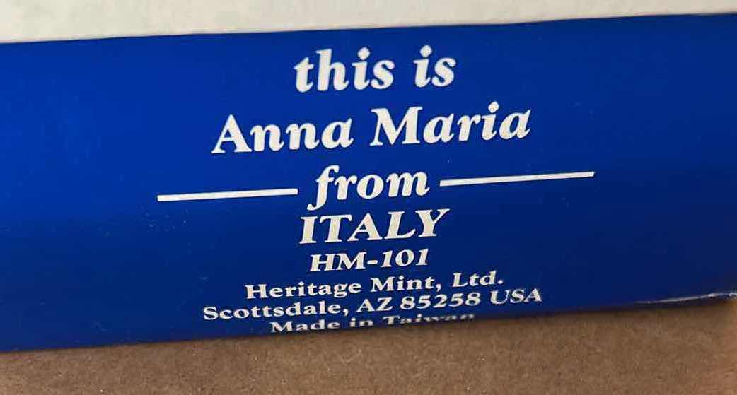 Photo 1 of VINTAGE MUSICAL PORCELAIN DOLL 16" FROM HERITAGE MINT AMERICAN DREAMS "ANNA MARIA" FROM ITALY IN ORIGINAL BOX