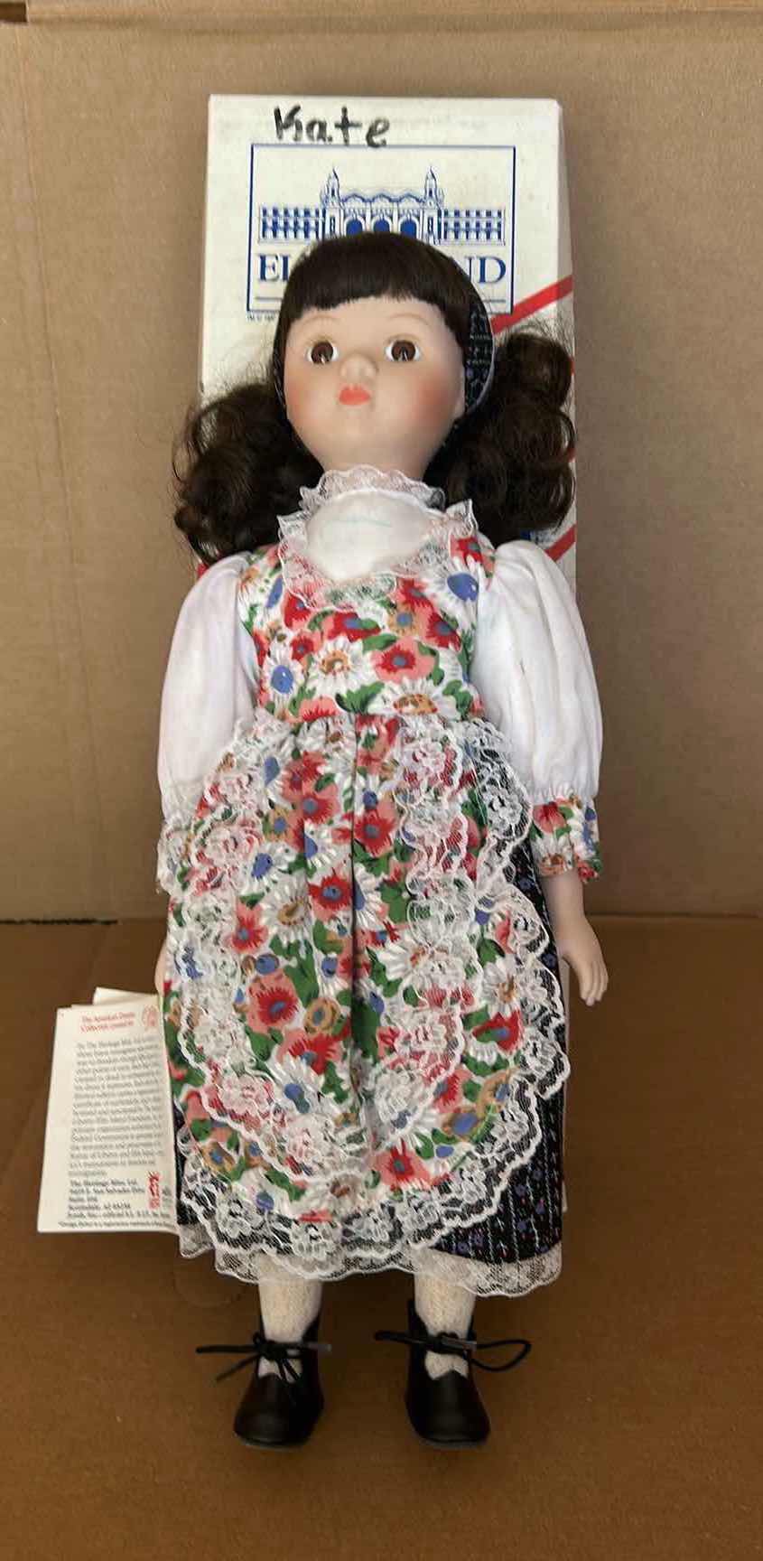 Photo 1 of VINTAGE MUSICAL PORCELAIN DOLL 16" FROM HERITAGE MINT AMERICAN DREAMS "ILONA" FROM HUNGARY IN ORIGINAL BOX
