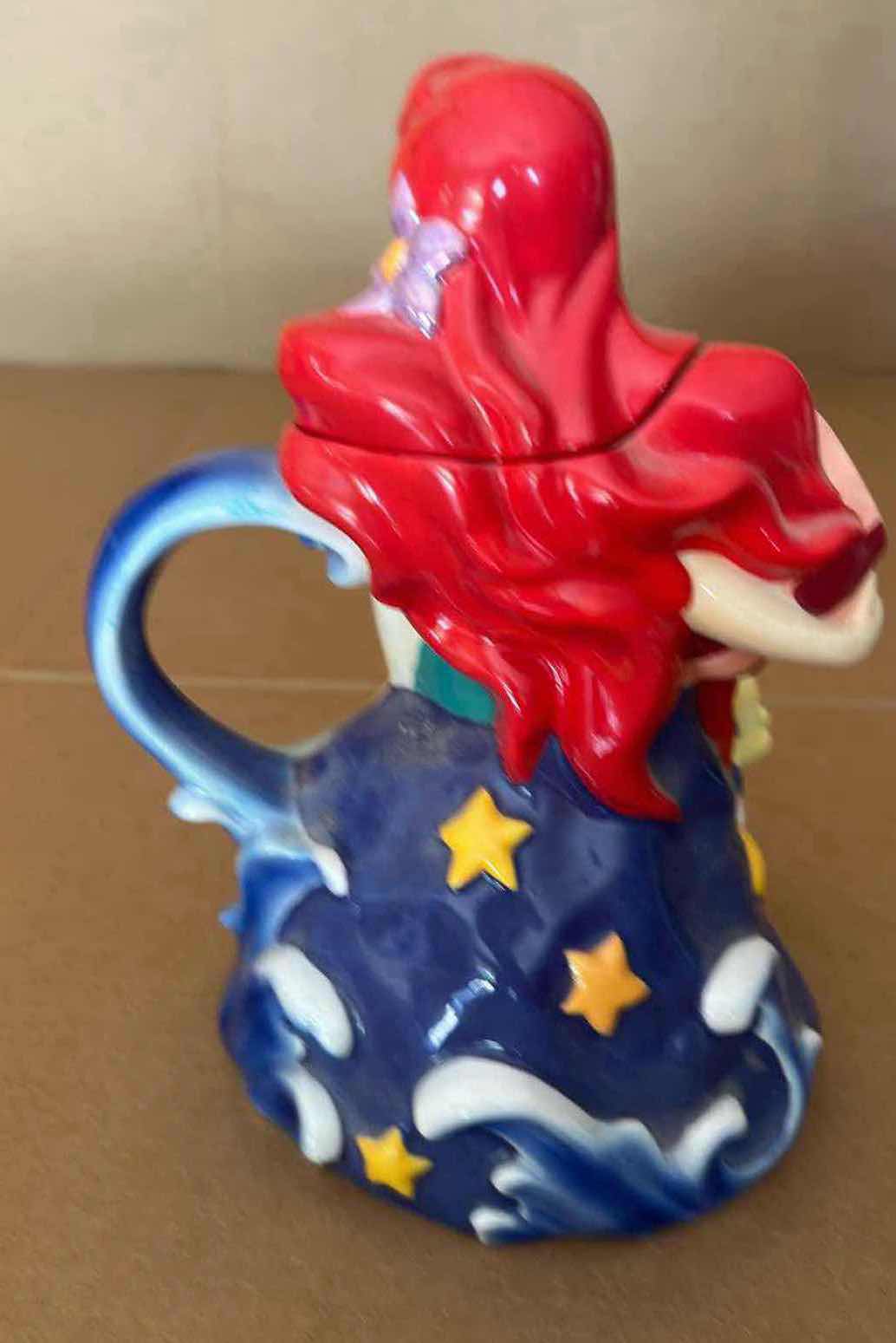 View 2 of VINTAGE DISNEY ARIEL CERAMIC TEAPOT H 9" $35