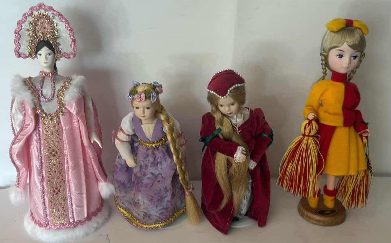 Photo 1 of 4-VINTAGE COLLECTIBLE DOLLS (H 8” / 10”)