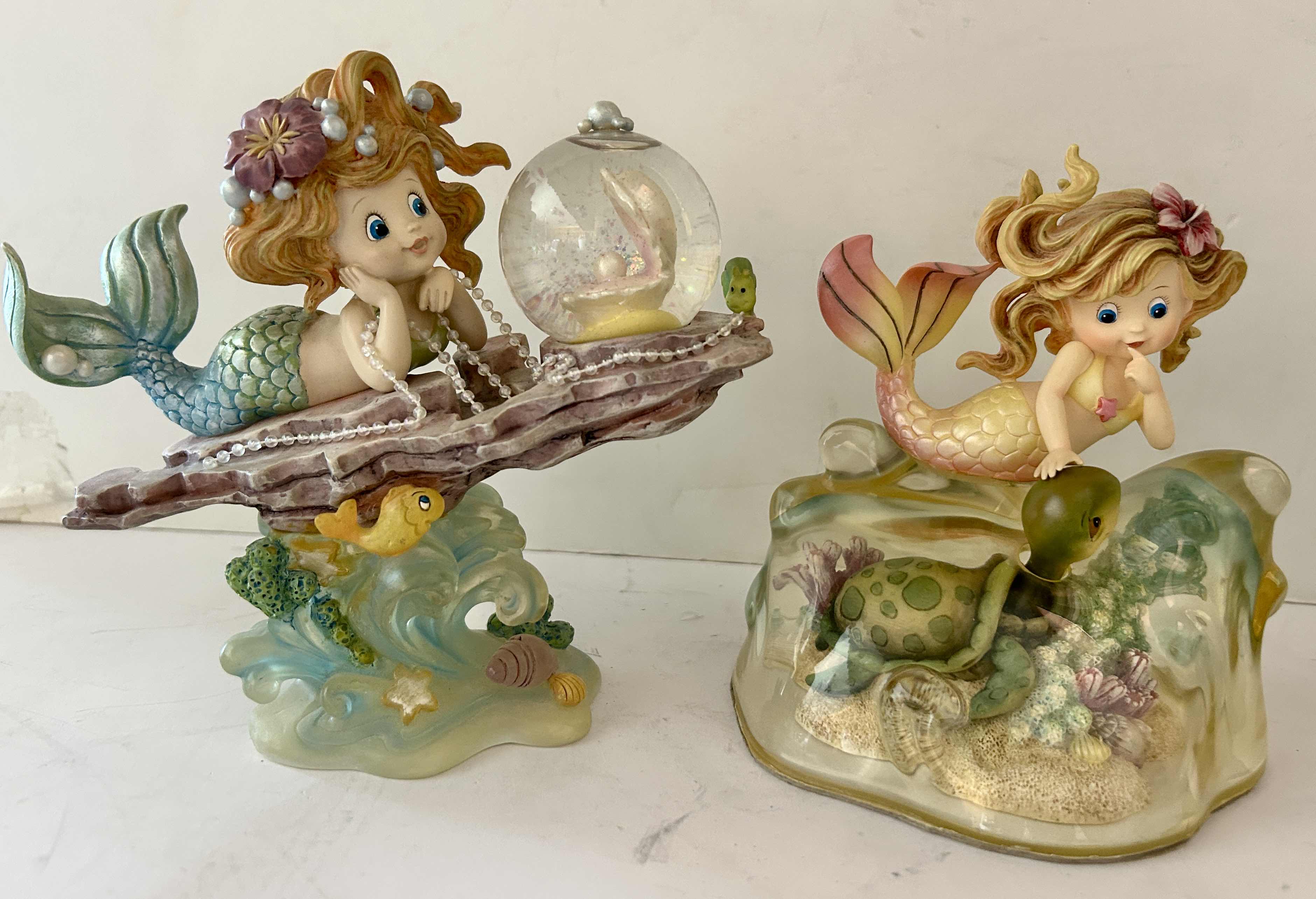 Photo 1 of 2 VINTAGE HAMILTON COLLECTION RAINBOW REEF HAND-PAINTED MERMAID FIGURINES