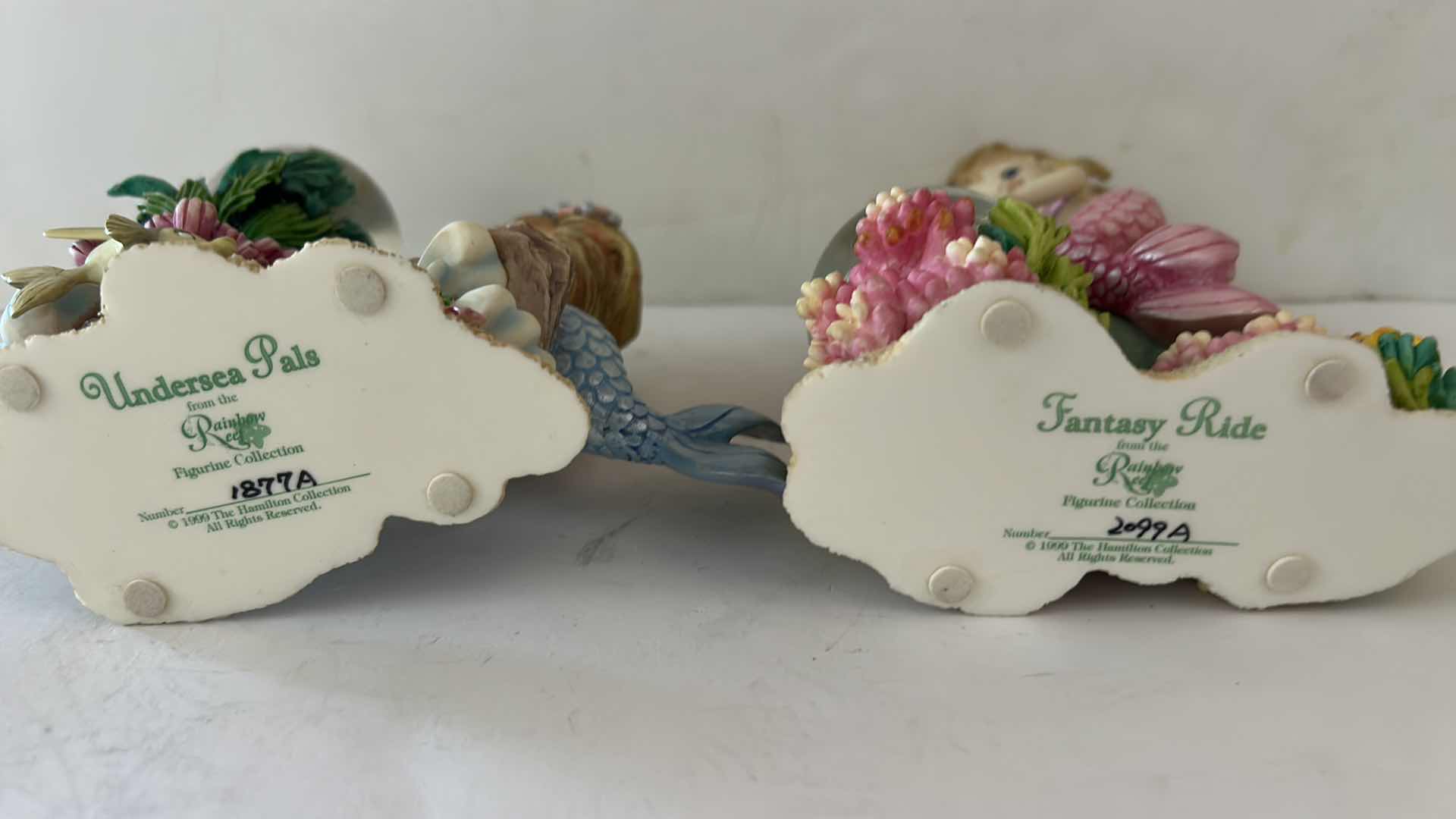 Photo 1 of 2 VINTAGE HAMILTON COLLECTION RAINBOW REEF HAND-PAINTED MERMAID FIGURINES $50