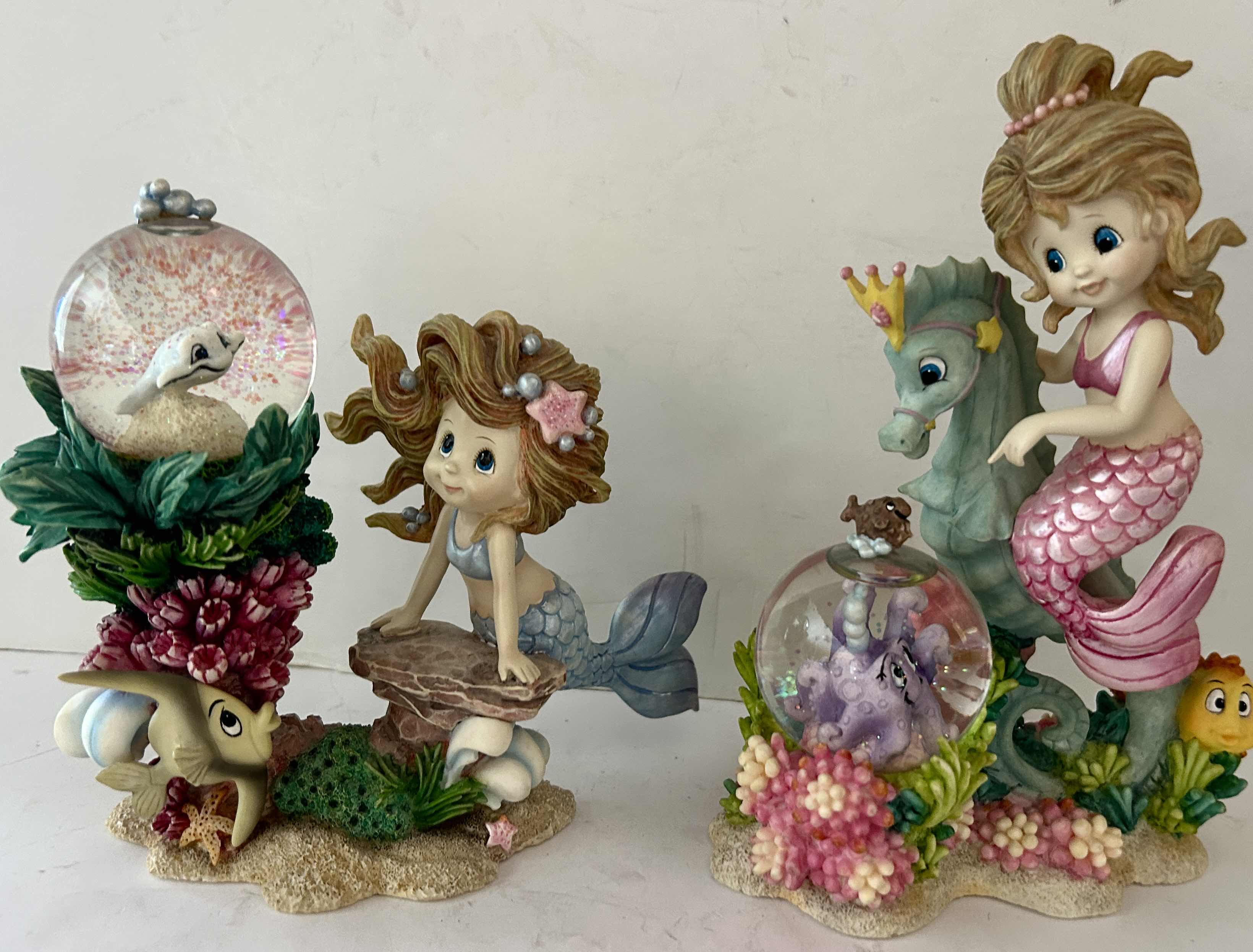 Photo 1 of 2 VINTAGE HAMILTON COLLECTION RAINBOW REEF HAND-PAINTED MERMAID FIGURINES $50